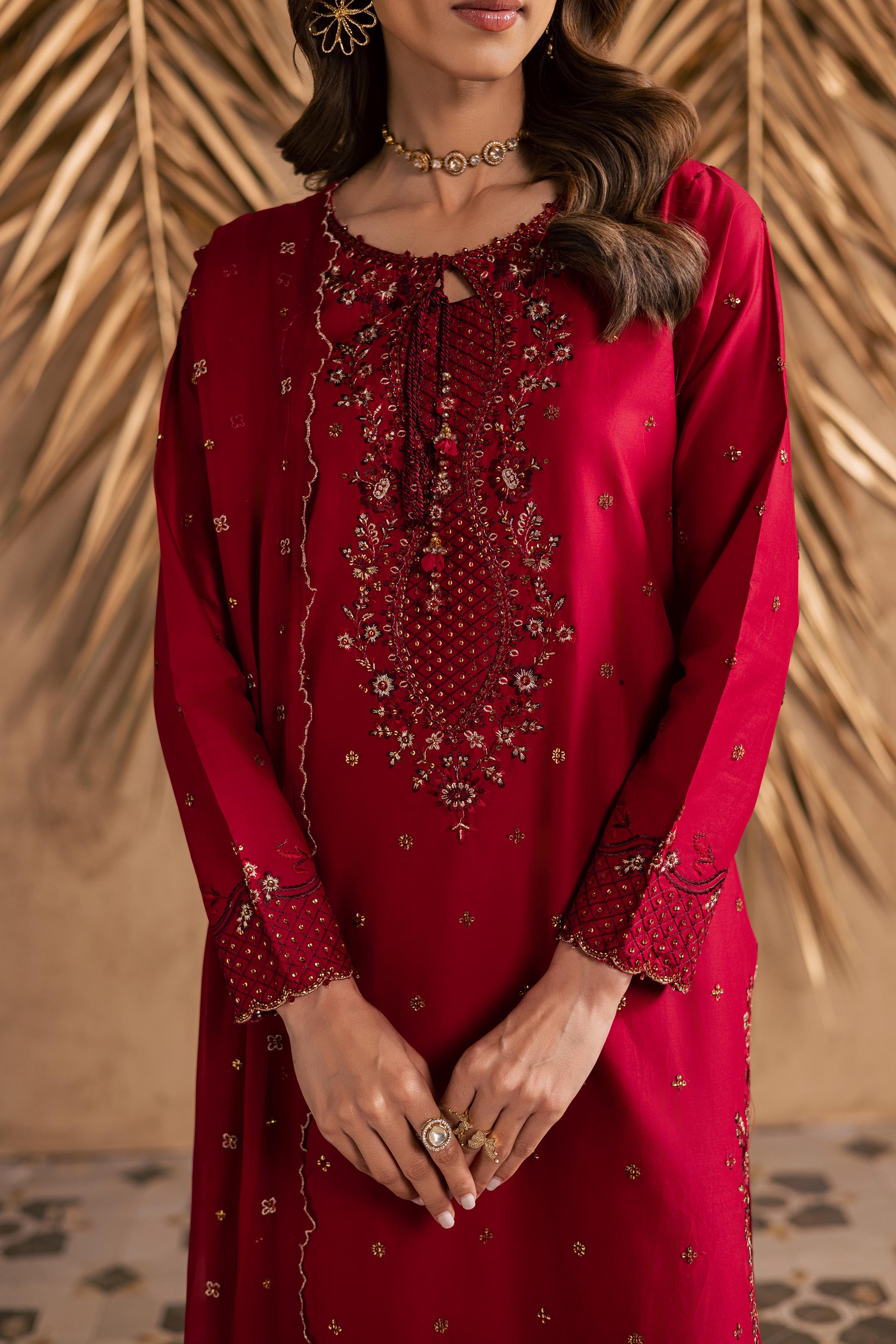 Shaili 3Pc - Embroidered Festive Pret BATIKSS26 BATIK XS / Red / Giza-S / Red / Giza-M / Red / Giza-L / Red / Giza-XL / Red / Giza
