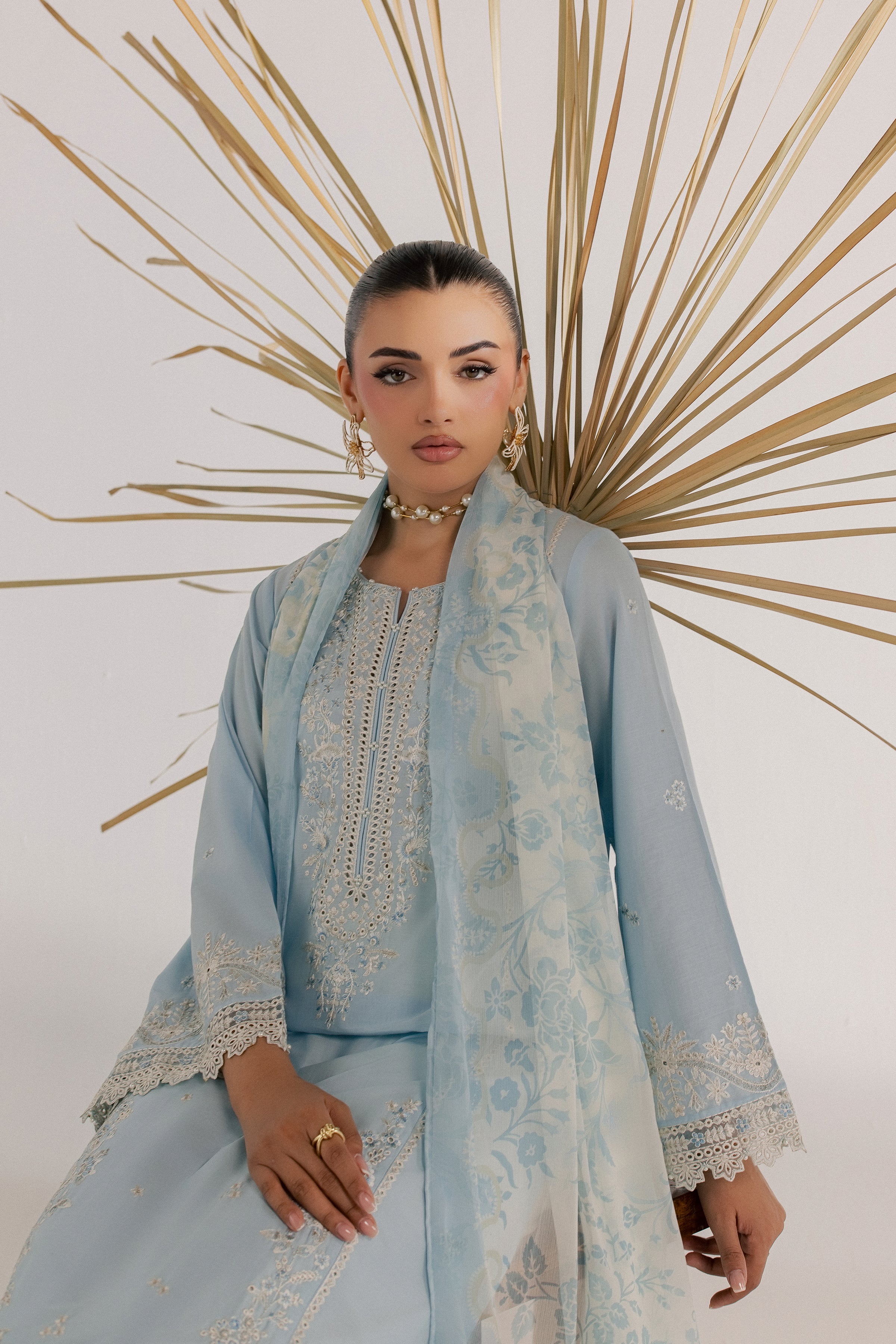 Shikast 3Pc - Luxury Embroidered Lawn BATIKSS26 BATIK XS / Dream Blue / Pima Lawn-S / Dream Blue / Pima Lawn-M / Dream Blue / Pima Lawn-L / Dream Blue / Pima Lawn-XL / Dream Blue / Pima Lawn