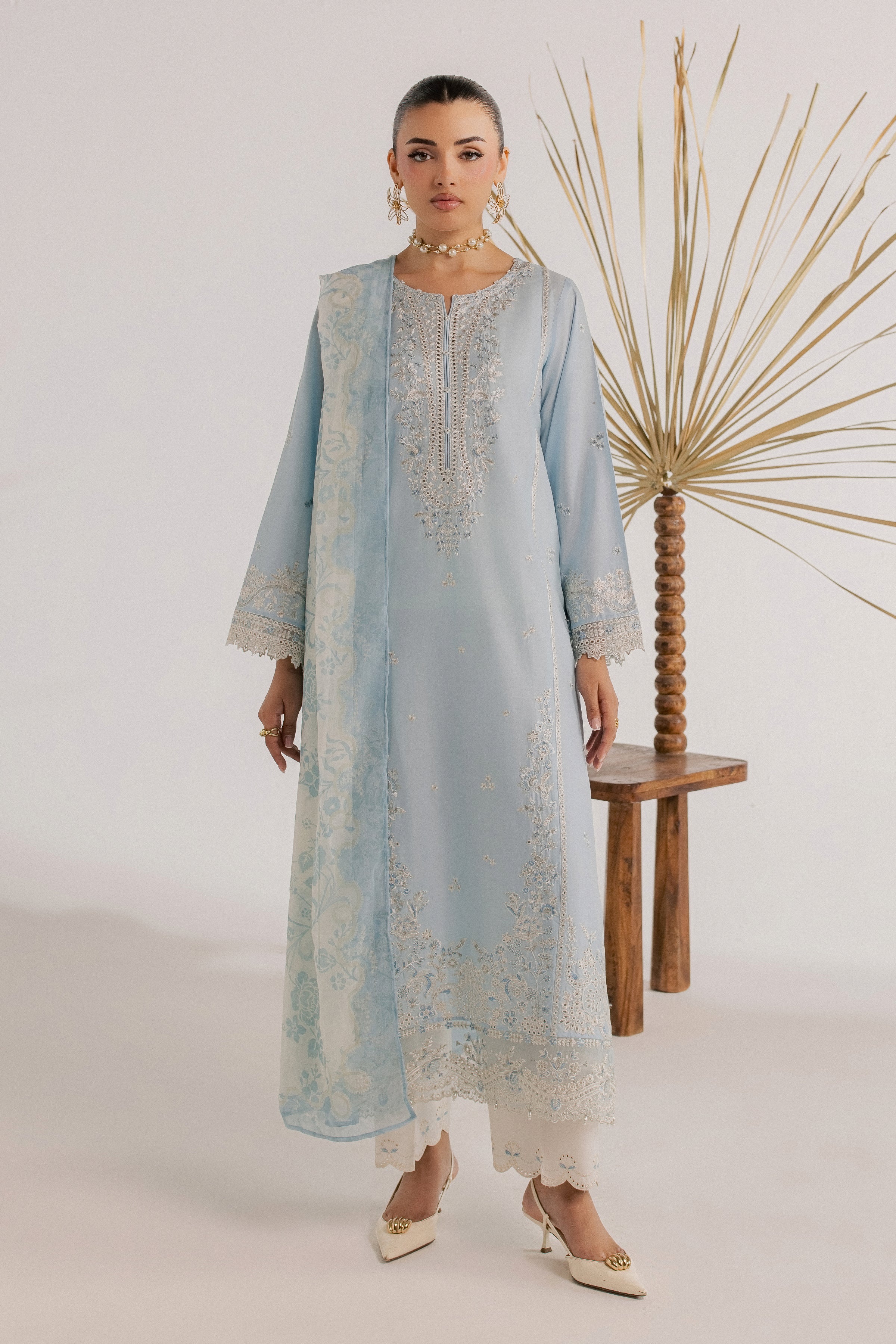 Shikast 3Pc - Luxury Embroidered Lawn BATIKSS26 BATIK XS / Dream Blue / Pima Lawn-S / Dream Blue / Pima Lawn-M / Dream Blue / Pima Lawn-L / Dream Blue / Pima Lawn-XL / Dream Blue / Pima Lawn