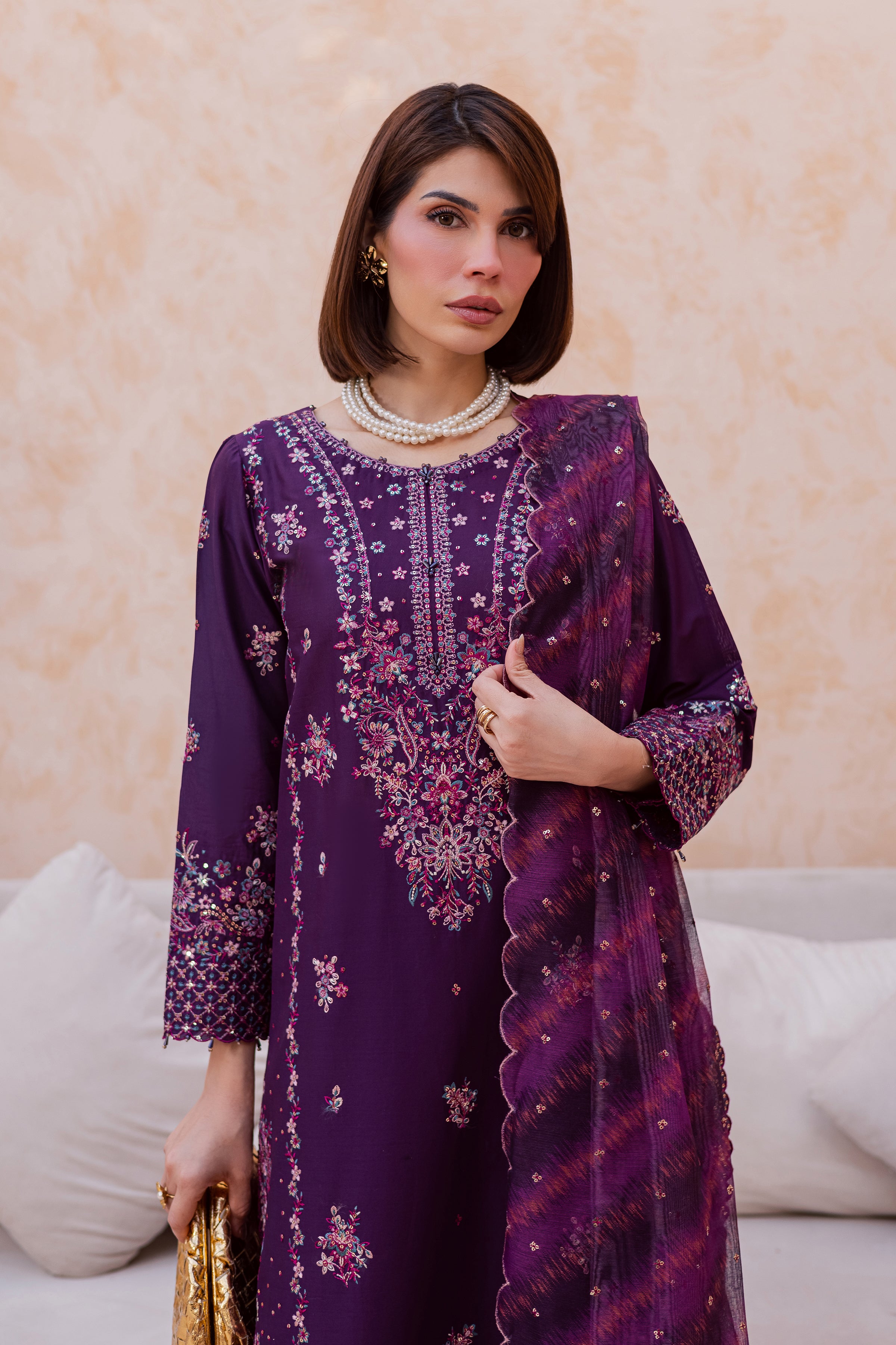 Shimmer 3Pc - Festive Embroidered Lawn BATIKEID2026 BATIK XS / Purple / Pima Lawn-S / Purple / Pima Lawn-M / Purple / Pima Lawn-L / Purple / Pima Lawn-XL / Purple / Pima Lawn
