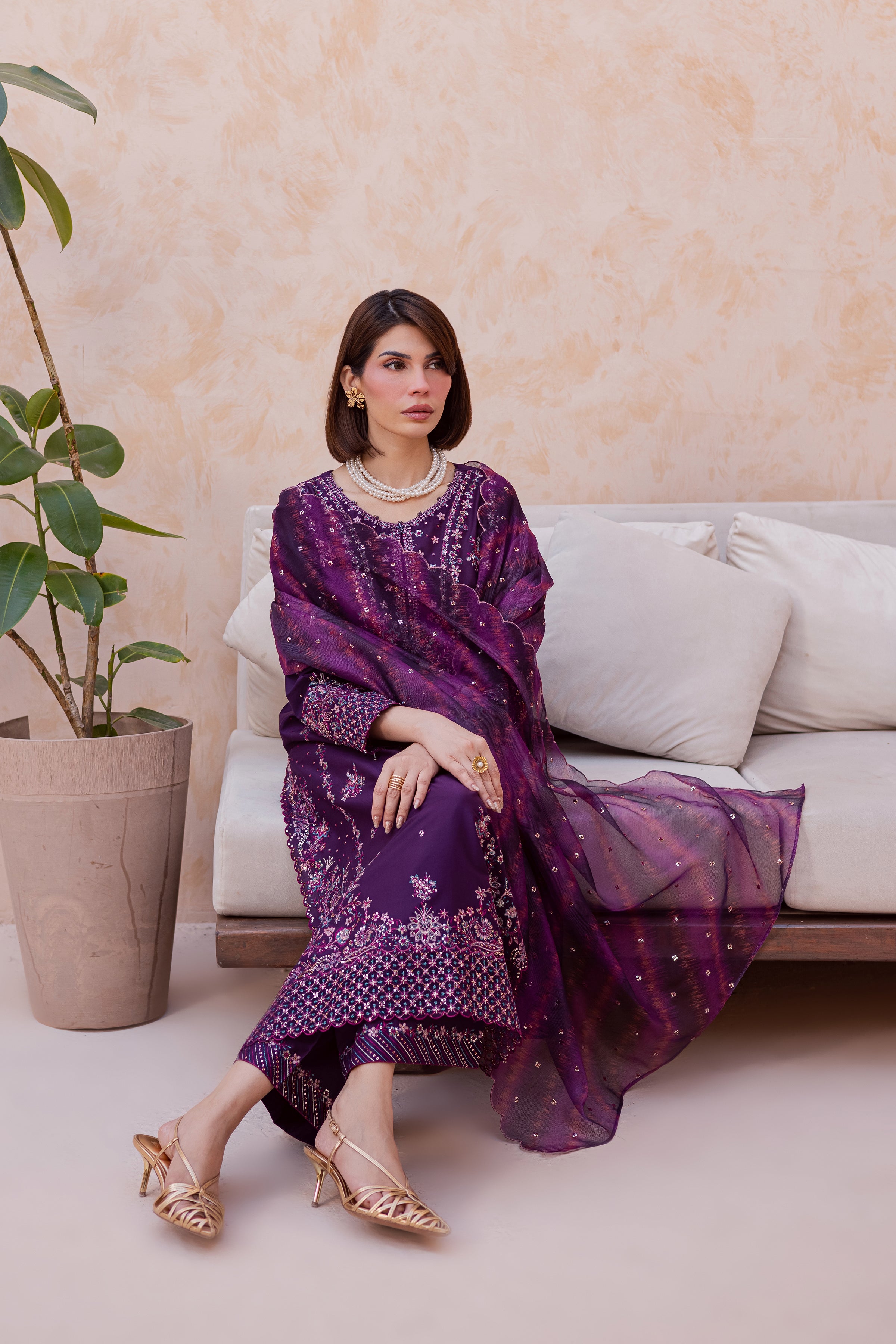 Shimmer 3Pc - Festive Embroidered Lawn BATIKEID2026 BATIK XS / Purple / Pima Lawn-S / Purple / Pima Lawn-M / Purple / Pima Lawn-L / Purple / Pima Lawn-XL / Purple / Pima Lawn