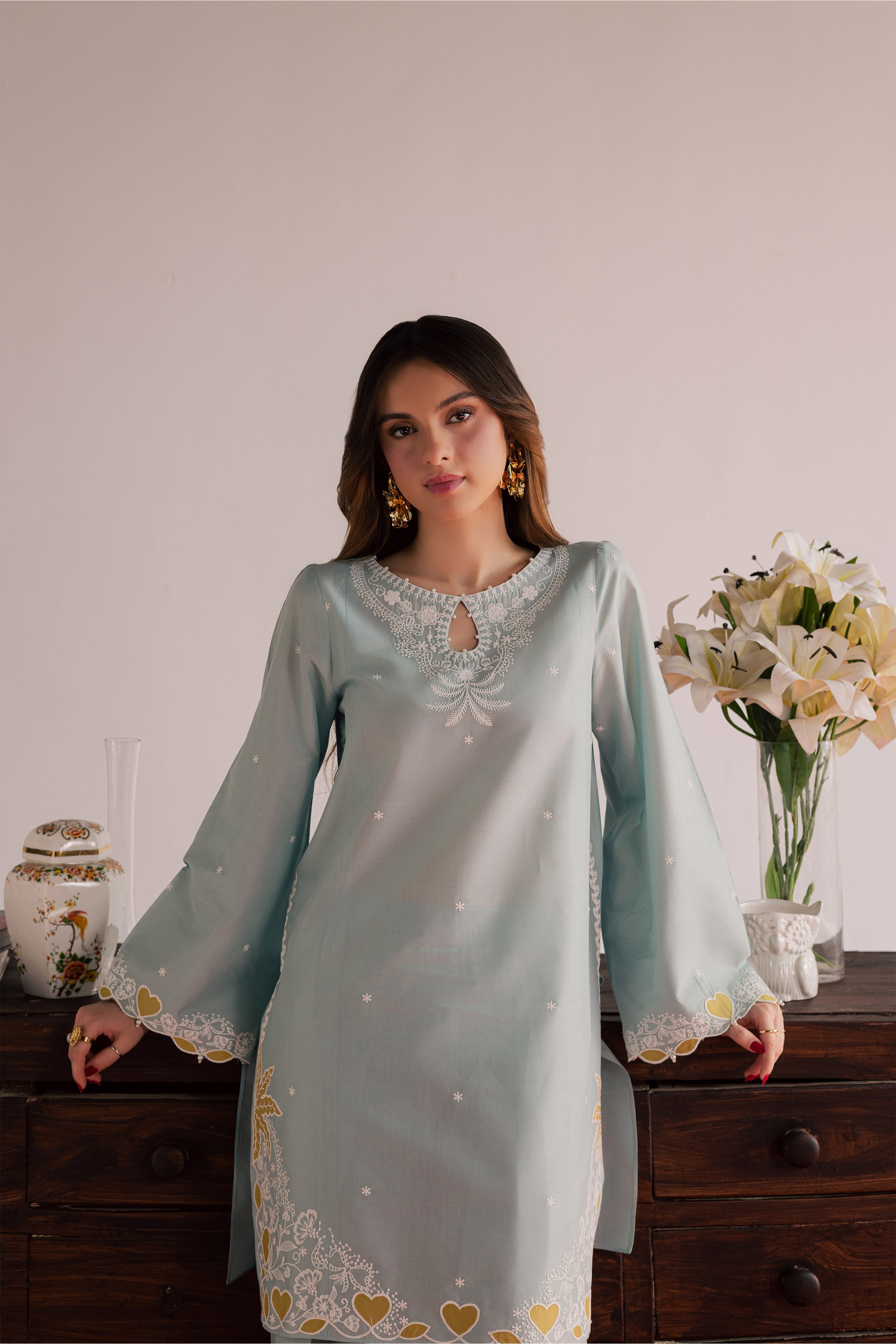 Shooting Star 2Pc - Embroidered Lawn Dress EverydayEdit26 BATIK XS / Ice Blue / Pima Lawn-S / Ice Blue / Pima Lawn-M / Ice Blue / Pima Lawn-L / Ice Blue / Pima Lawn-XL / Ice Blue / Pima Lawn