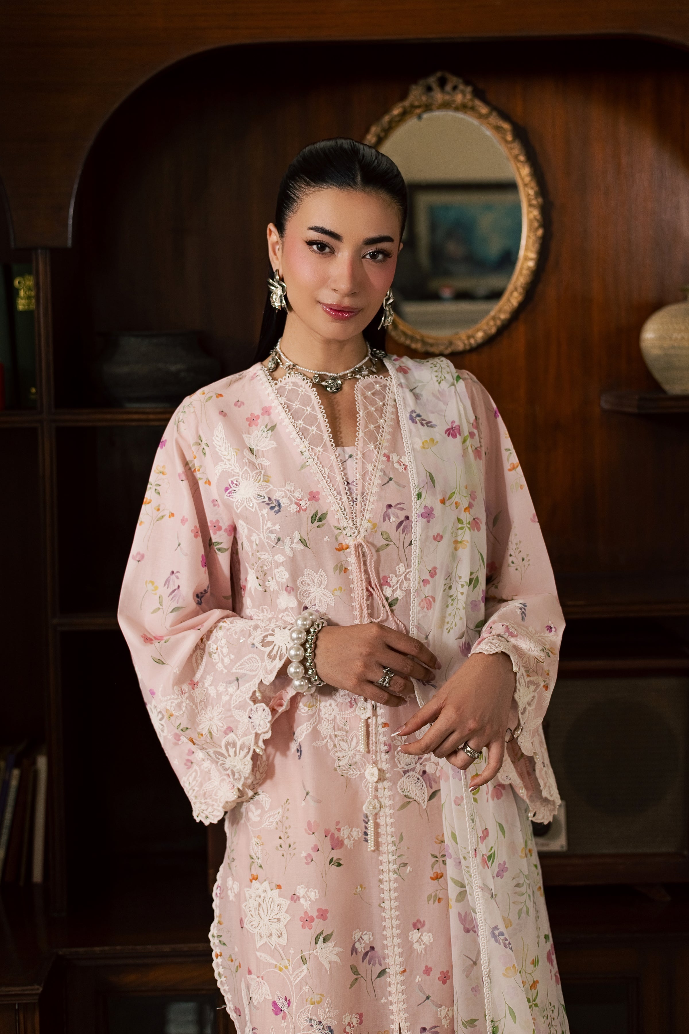 Sirel 3Pc - Luxury Embroidered Lawn BATIKSS26 BATIK XS / Pink / Lawn-S / Pink / Lawn-M / Pink / Lawn-L / Pink / Lawn-XL / Pink / Lawn