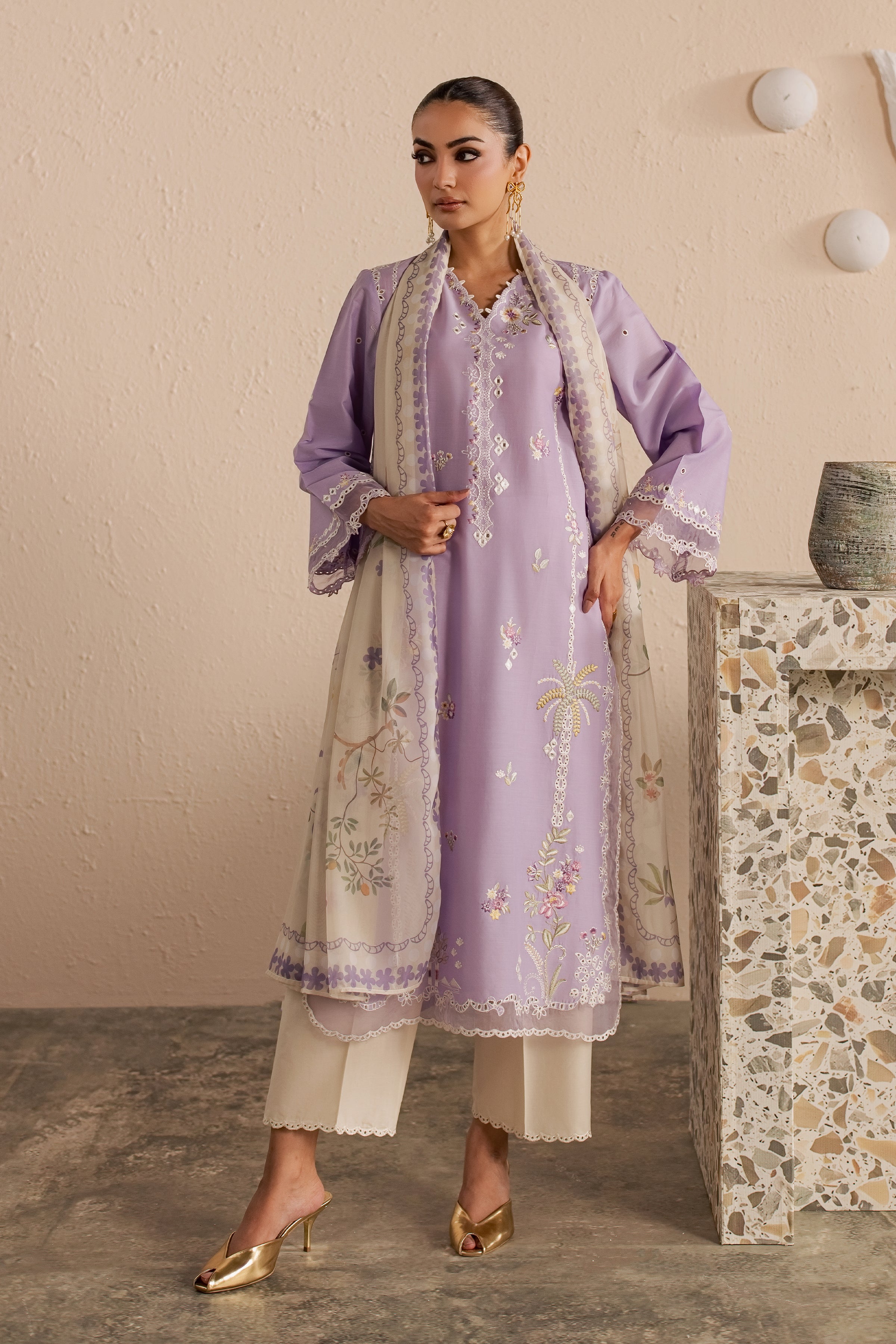 Skylie Jane 3Pc - Embroidered Lawn Dress EverydayEdit26 BATIK XS / Voila / Pima Lawn-S / Voila / Pima Lawn-M / Voila / Pima Lawn-L / Voila / Pima Lawn-XL / Voila / Pima Lawn