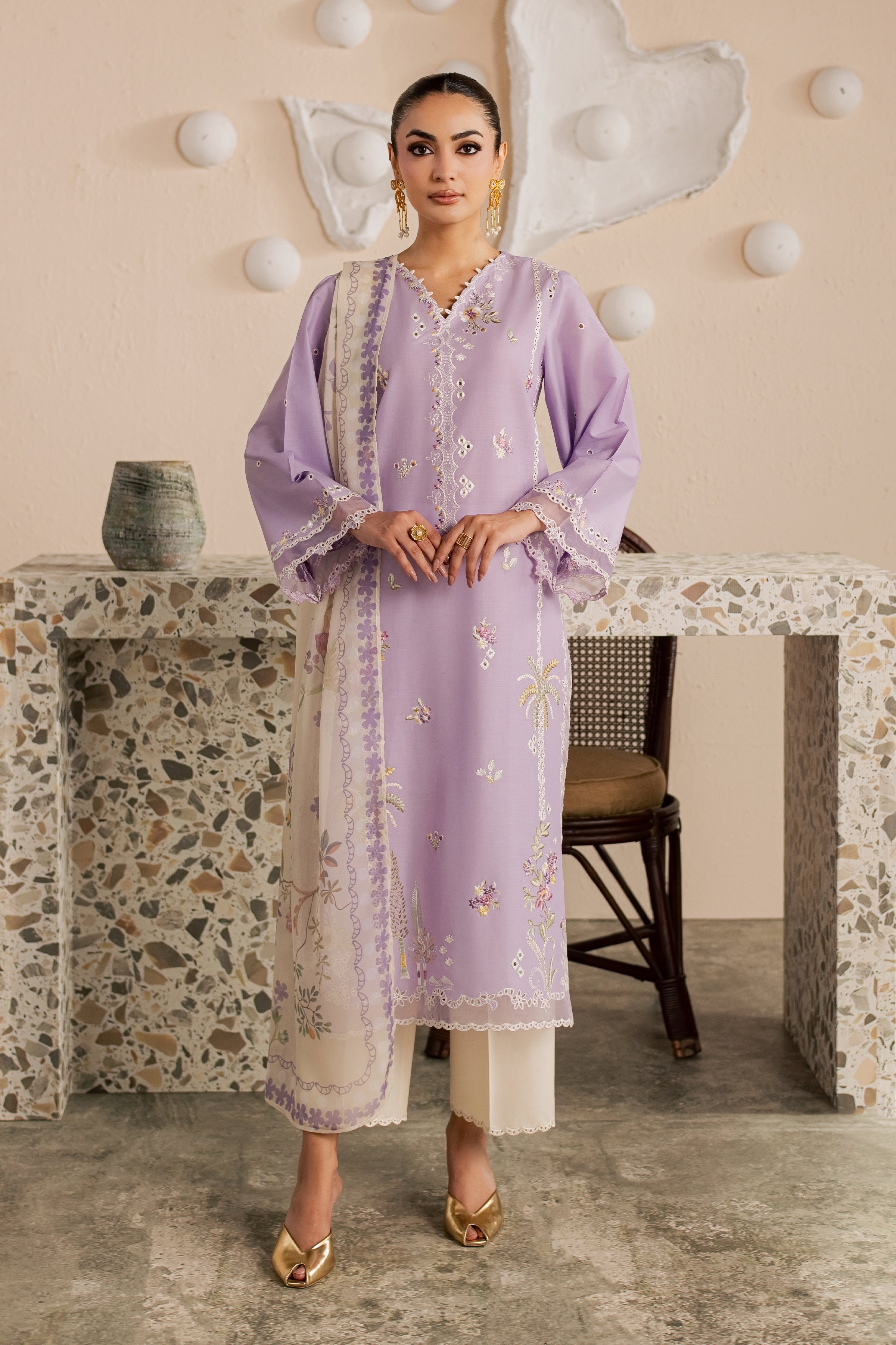 Skylie Jane 3Pc - Embroidered Lawn Dress EverydayEdit26 BATIK XS / Voila / Pima Lawn-S / Voila / Pima Lawn-M / Voila / Pima Lawn-L / Voila / Pima Lawn-XL / Voila / Pima Lawn