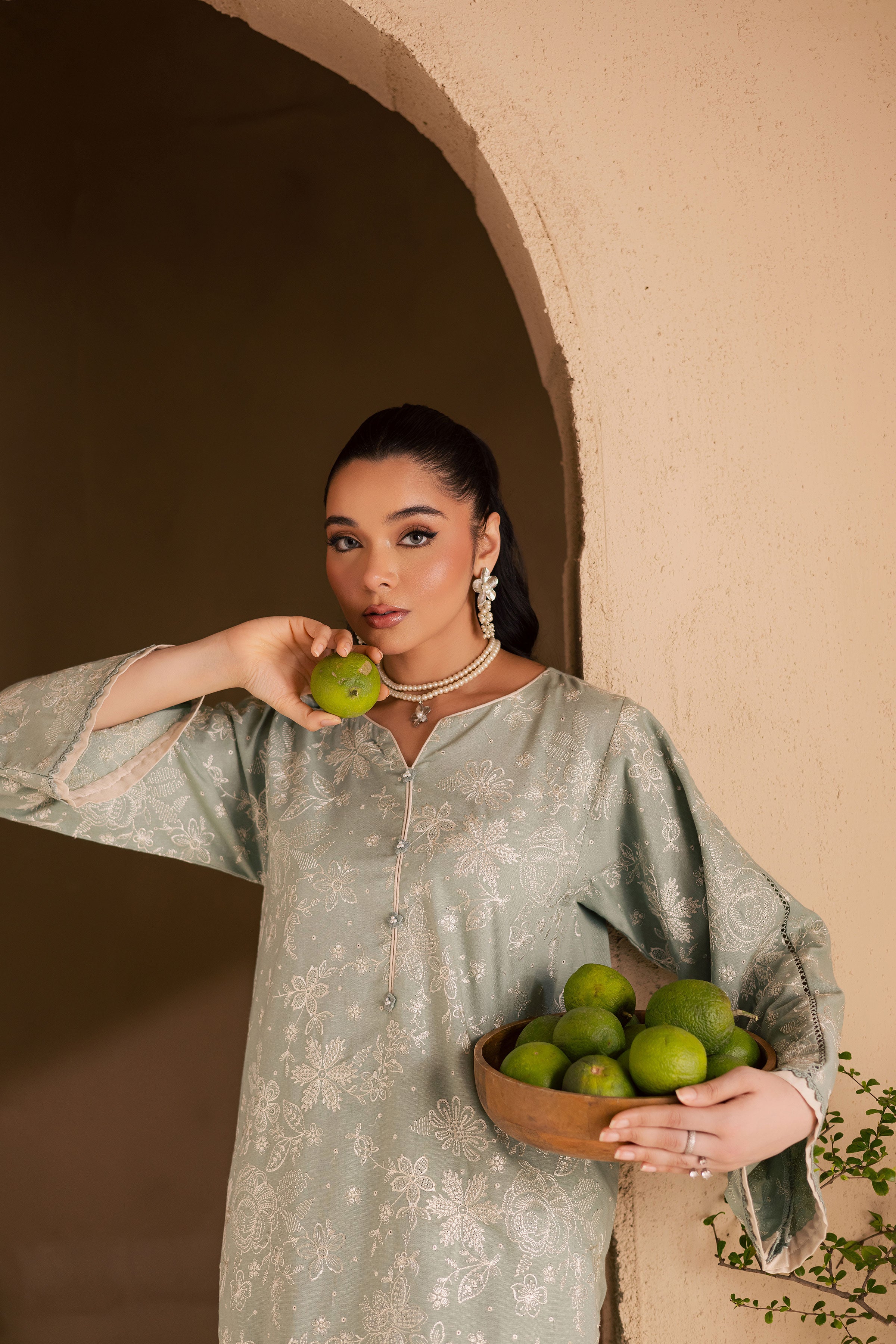 Snow Puff 2Pc - Embroidered Khaddar Dress BATIK WINTER PRET 2025 BATIK XS / Sea Green / Khaddar-S / Sea Green / Khaddar-M / Sea Green / Khaddar-L / Sea Green / Khaddar-XL / Sea Green / Khaddar