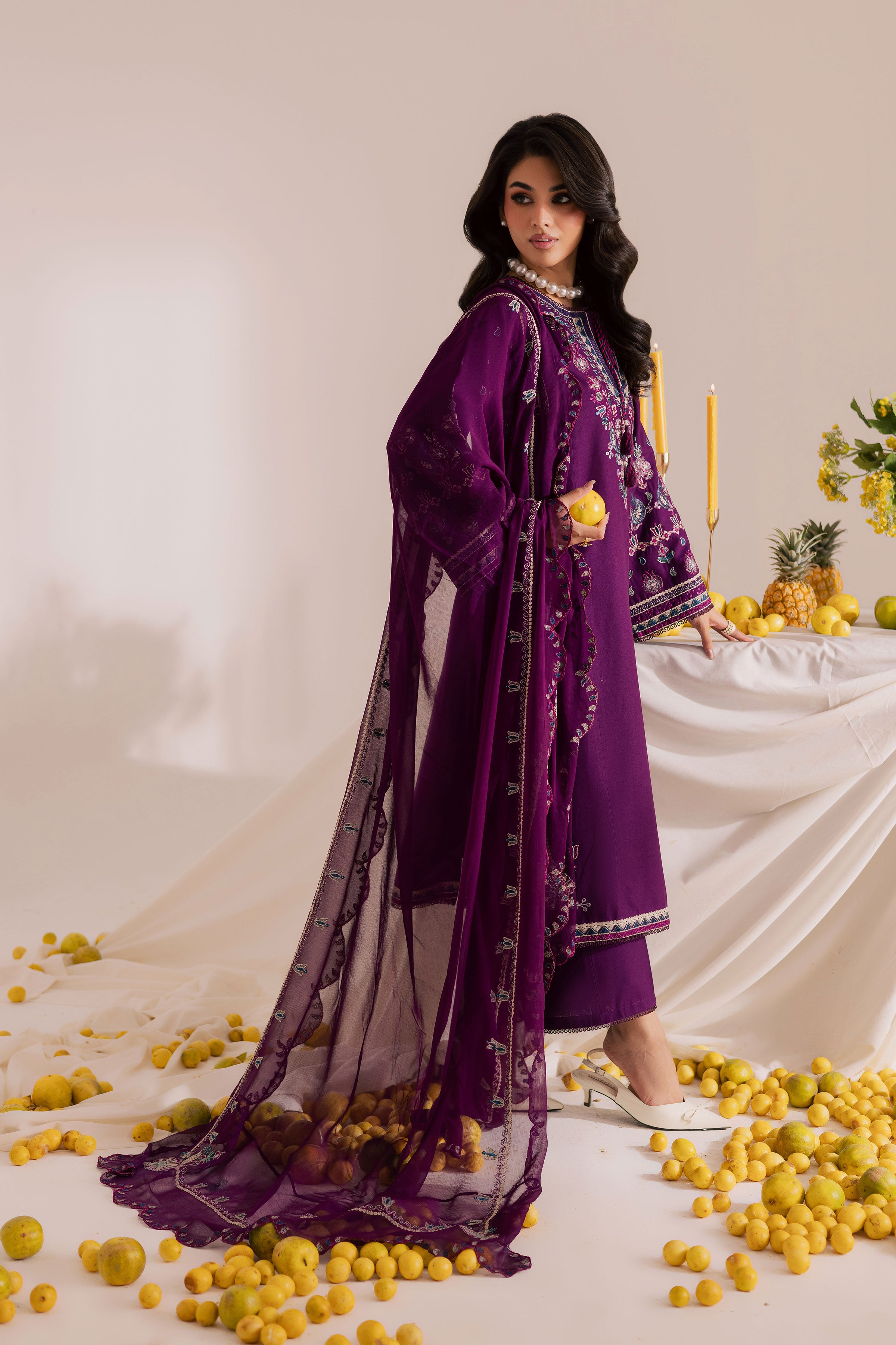 Still Purple 3Pc - Embroidered Khaddar Dress BATIK WINTER PRET 2025 BATIK XS / Purple / Khaddar-S / Purple / Khaddar-M / Purple / Khaddar-L / Purple / Khaddar-XL / Purple / Khaddar