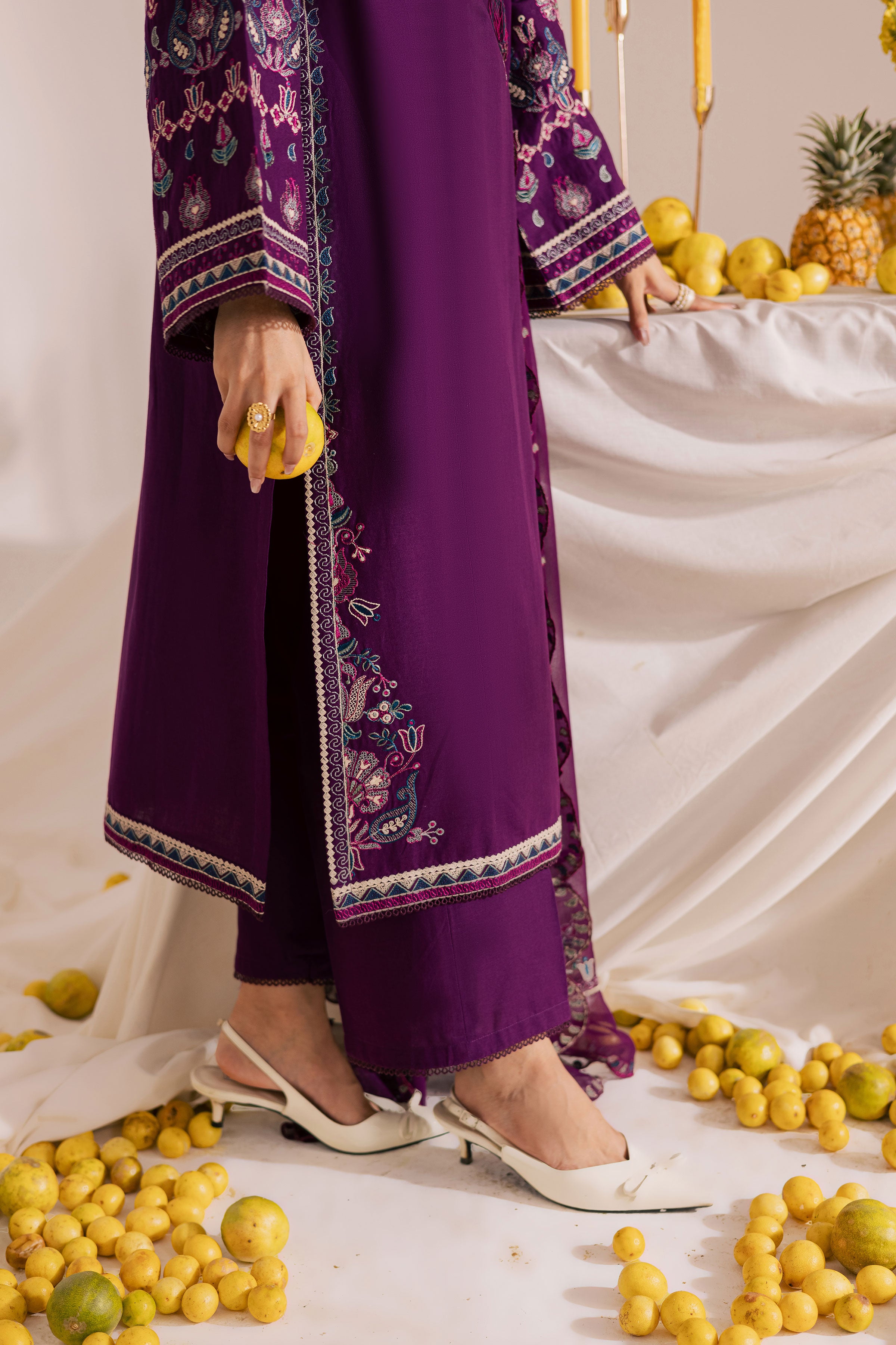 Still Purple 3Pc - Embroidered Khaddar Dress BATIK WINTER PRET 2025 BATIK XS / Purple / Khaddar-S / Purple / Khaddar-M / Purple / Khaddar-L / Purple / Khaddar-XL / Purple / Khaddar