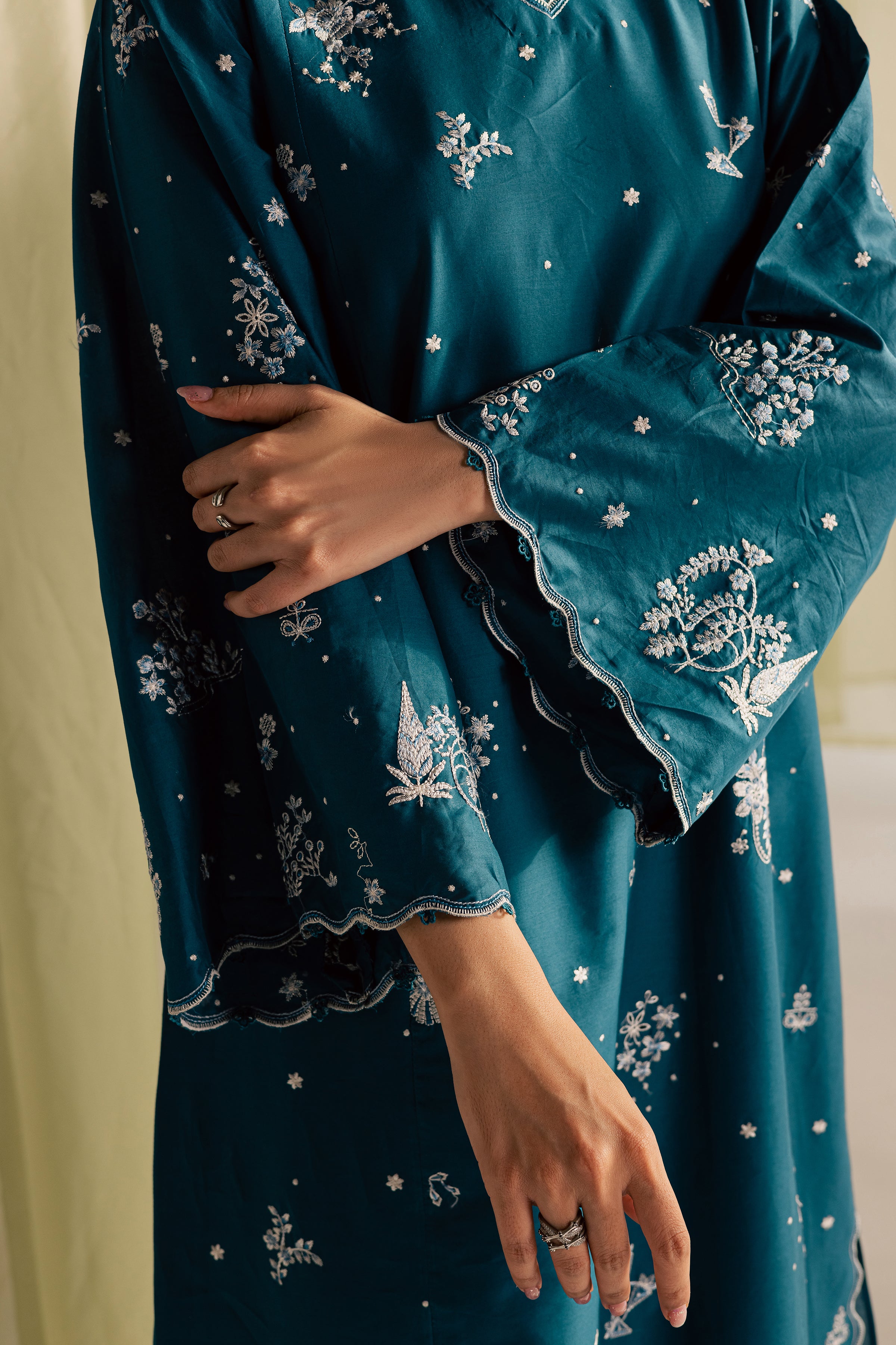 Sugar Sky 2Pc - Embroidered Lawn Dress EverydayEdit26 BATIK XS / Prussian Blue / Pima Lawn-S / Prussian Blue / Pima Lawn-M / Prussian Blue / Pima Lawn-L / Prussian Blue / Pima Lawn-XL / Prussian Blue / Pima Lawn