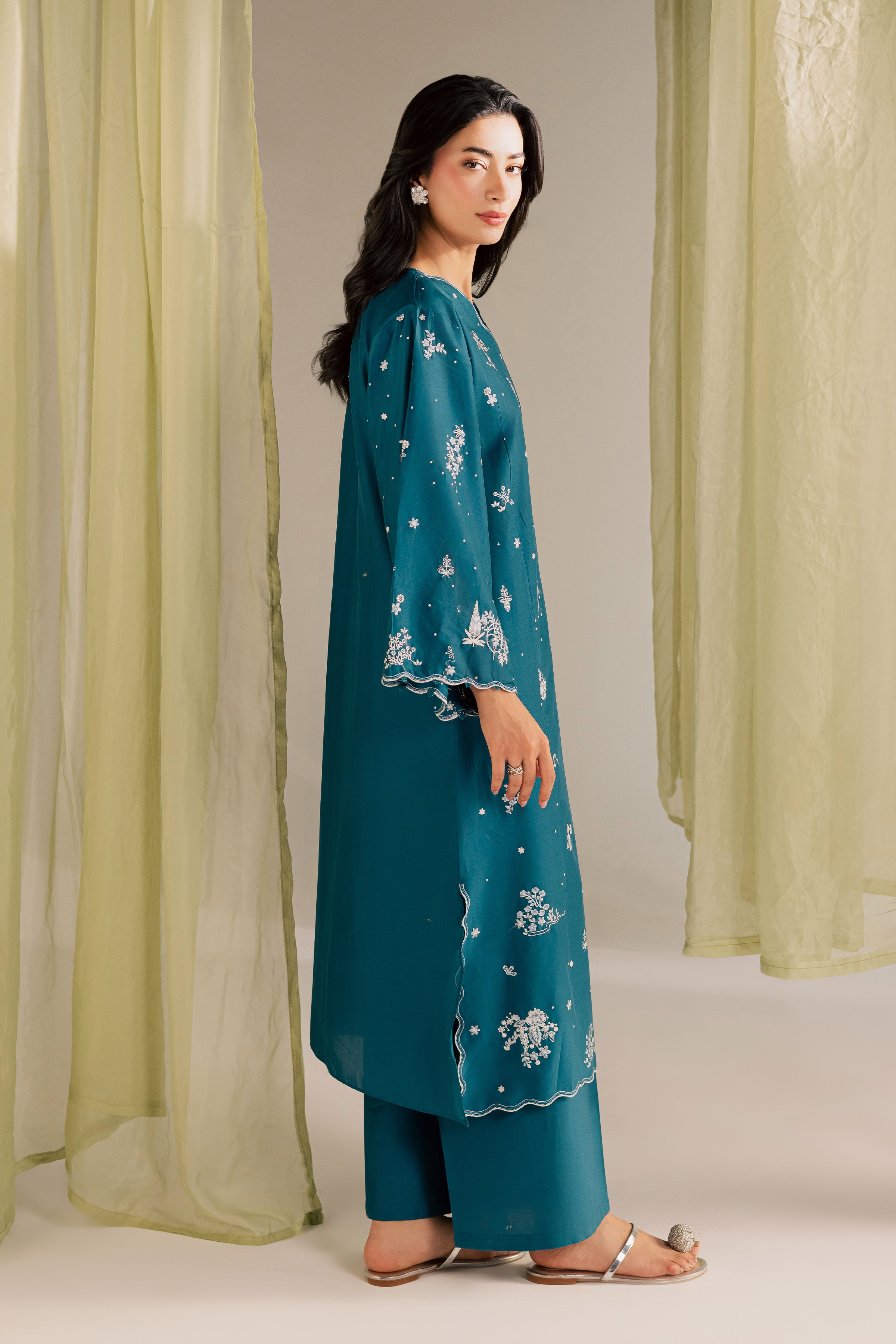 Sugar Sky 2Pc - Embroidered Lawn Dress EverydayEdit26 BATIK XS / Prussian Blue / Pima Lawn-S / Prussian Blue / Pima Lawn-M / Prussian Blue / Pima Lawn-L / Prussian Blue / Pima Lawn-XL / Prussian Blue / Pima Lawn