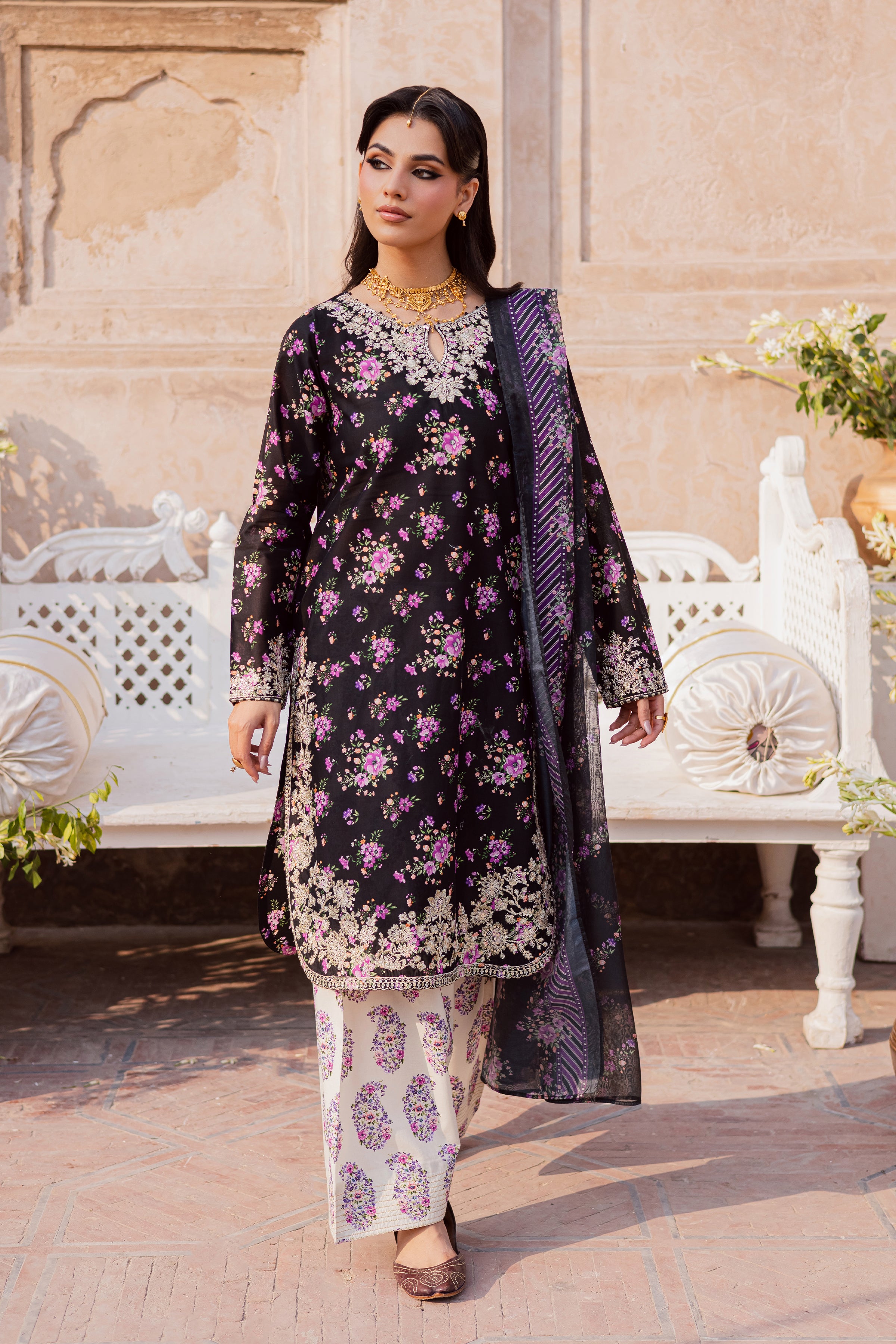 Summer Daze 3Pc - Festive Eid Prints BATIKEID2026 BATIK XS / Black / Lawn-S / Black / Lawn-M / Black / Lawn-L / Black / Lawn-XL / Black / Lawn