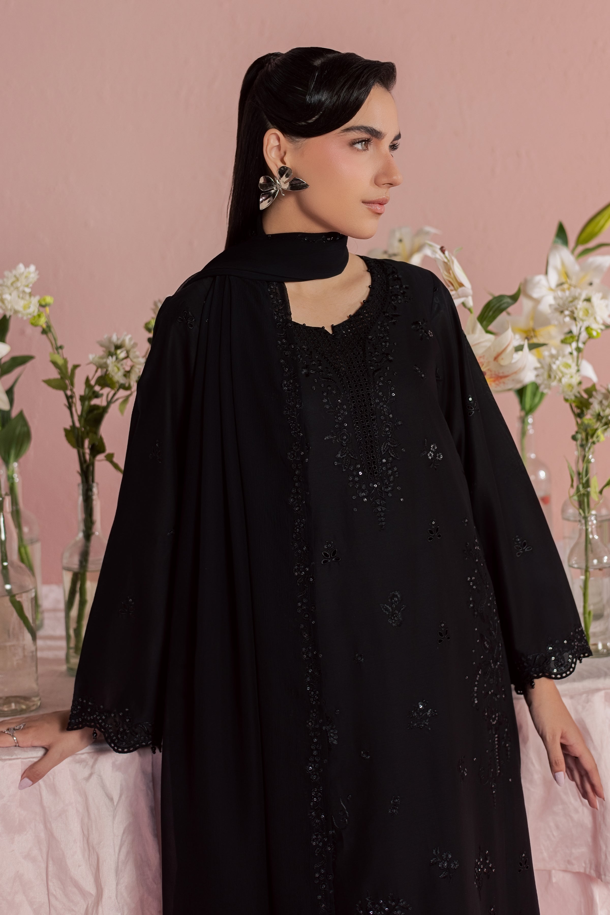 Surma 3Pc - Embroidered Lawn Dress BATIKSS26 BATIK XS / Black / Pima Lawn-S / Black / Pima Lawn-M / Black / Pima Lawn-L / Black / Pima Lawn-XL / Black / Pima Lawn