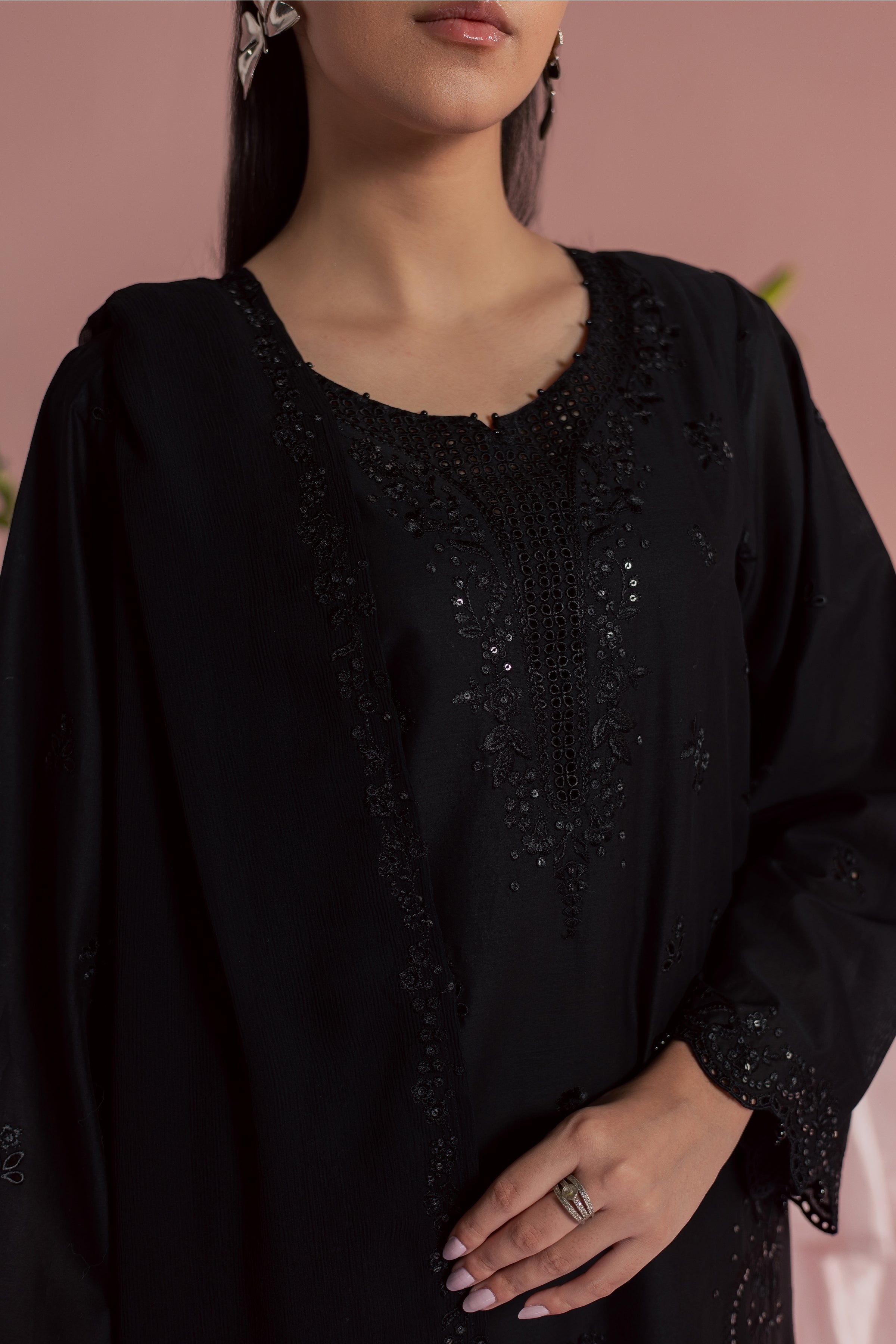 Surma 3Pc - Embroidered Lawn Dress BATIKSS26 BATIK XS / Black / Pima Lawn-S / Black / Pima Lawn-M / Black / Pima Lawn-L / Black / Pima Lawn-XL / Black / Pima Lawn