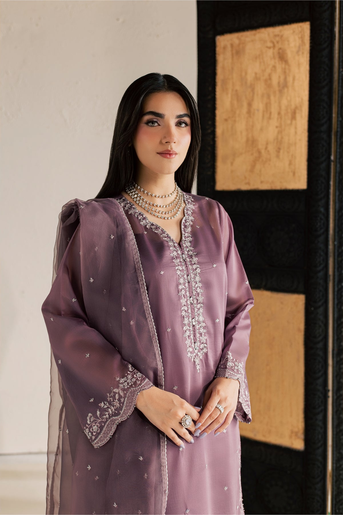 Swiss 3Pc - Festive Luxe Pret BATIKLUXESEP26 BATIK XS / Lavender / Paper Silk