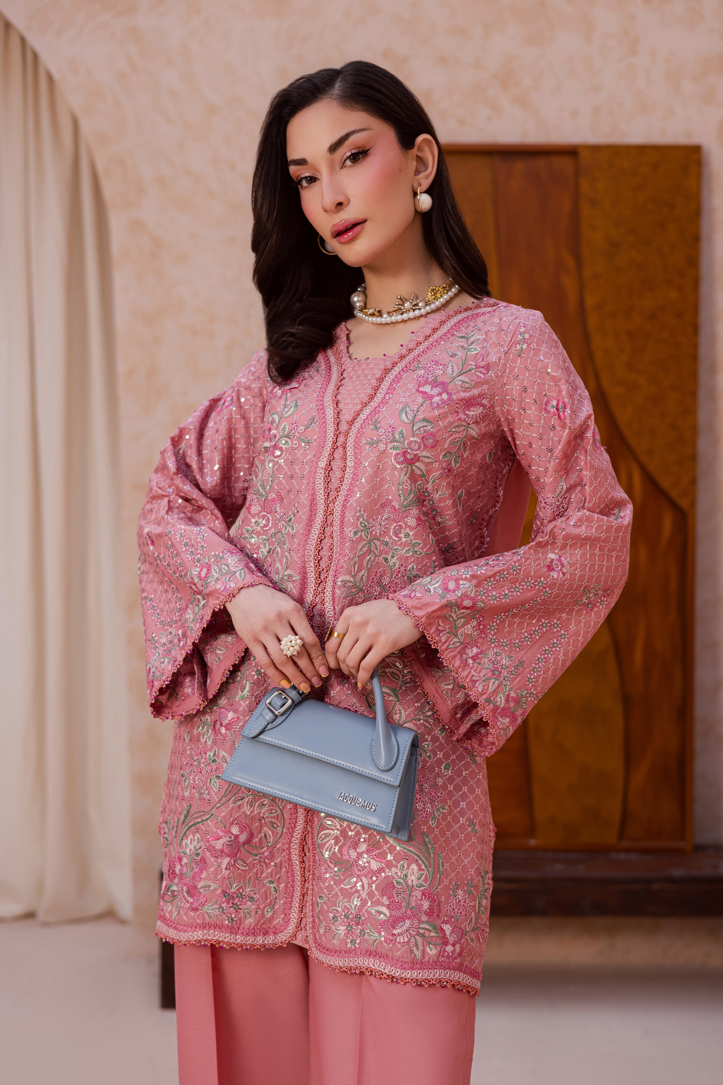 Taffy Blush 2Pc - Festive Embroidered Lawn BATIKEID2026 BATIK XS / Taffy Pink / Pima Lawn-S / Taffy Pink / Pima Lawn-M / Taffy Pink / Pima Lawn-L / Taffy Pink / Pima Lawn-XL / Taffy Pink / Pima Lawn