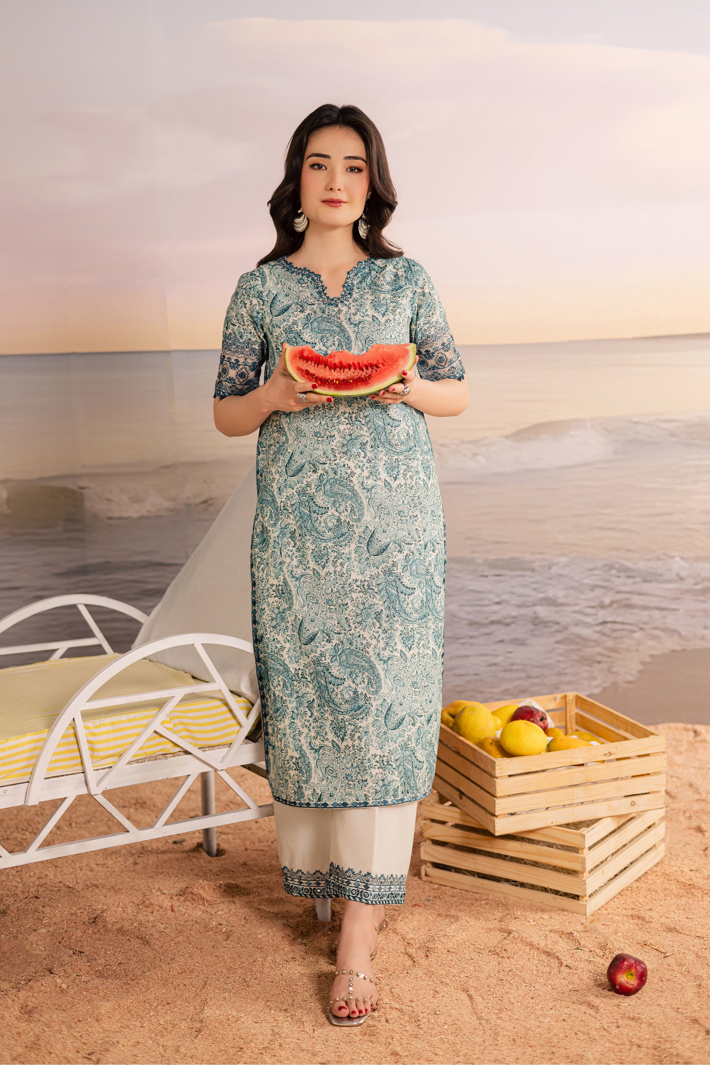 Tani 2Pc - Printed Lawn Dress BATIKSS26 BATIK XS / Off White / Lawn-S / Off White / Lawn-M / Off White / Lawn-L / Off White / Lawn-XL / Off White / Lawn
