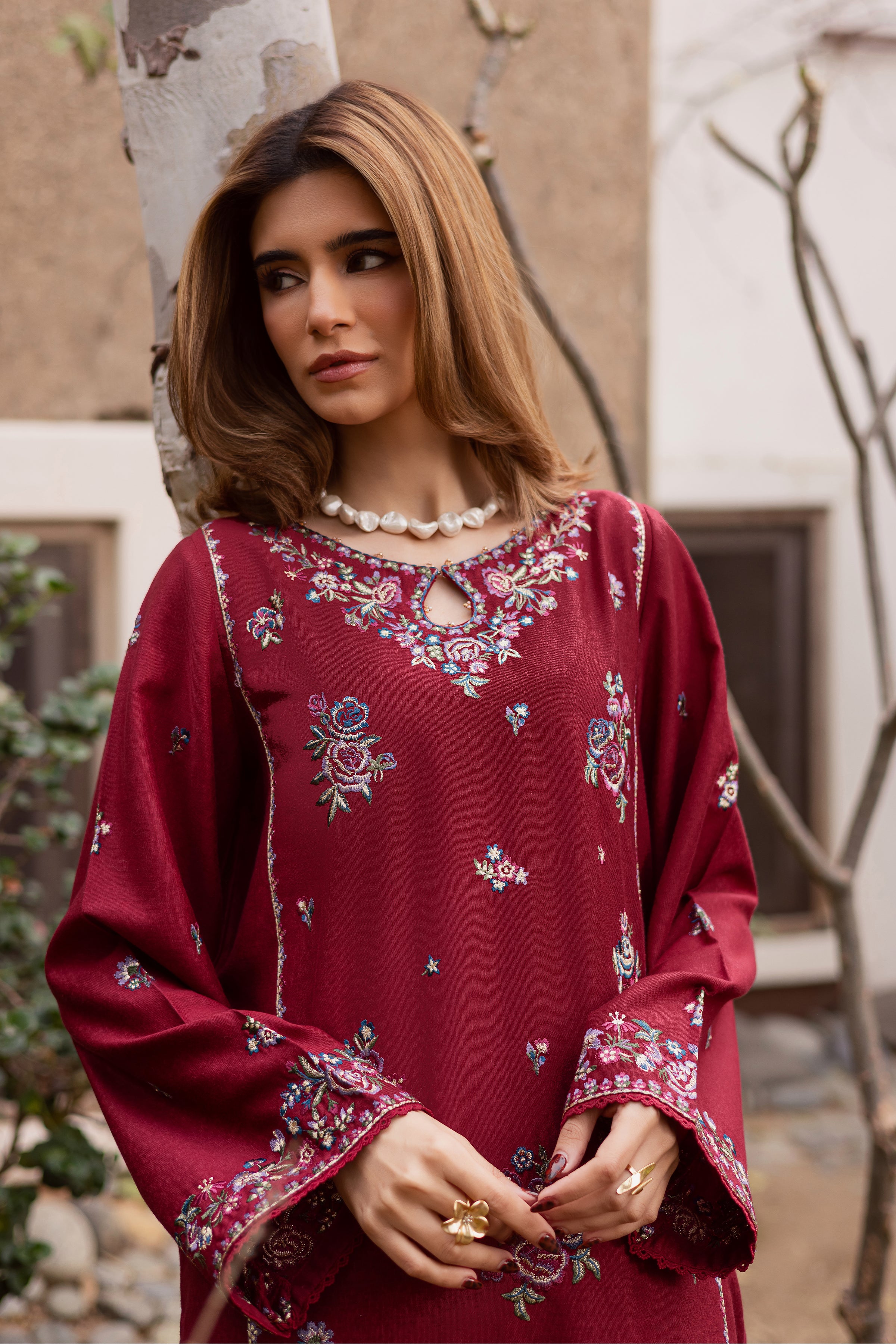 Thousand Island 2Pc - Embroidered Festive Pret BATIK WINTER PRET 2025 BATIK XS / Red / Textured Cotton-S / Red / Textured Cotton-M / Red / Textured Cotton-L / Red / Textured Cotton-XL / Red / Textured Cotton