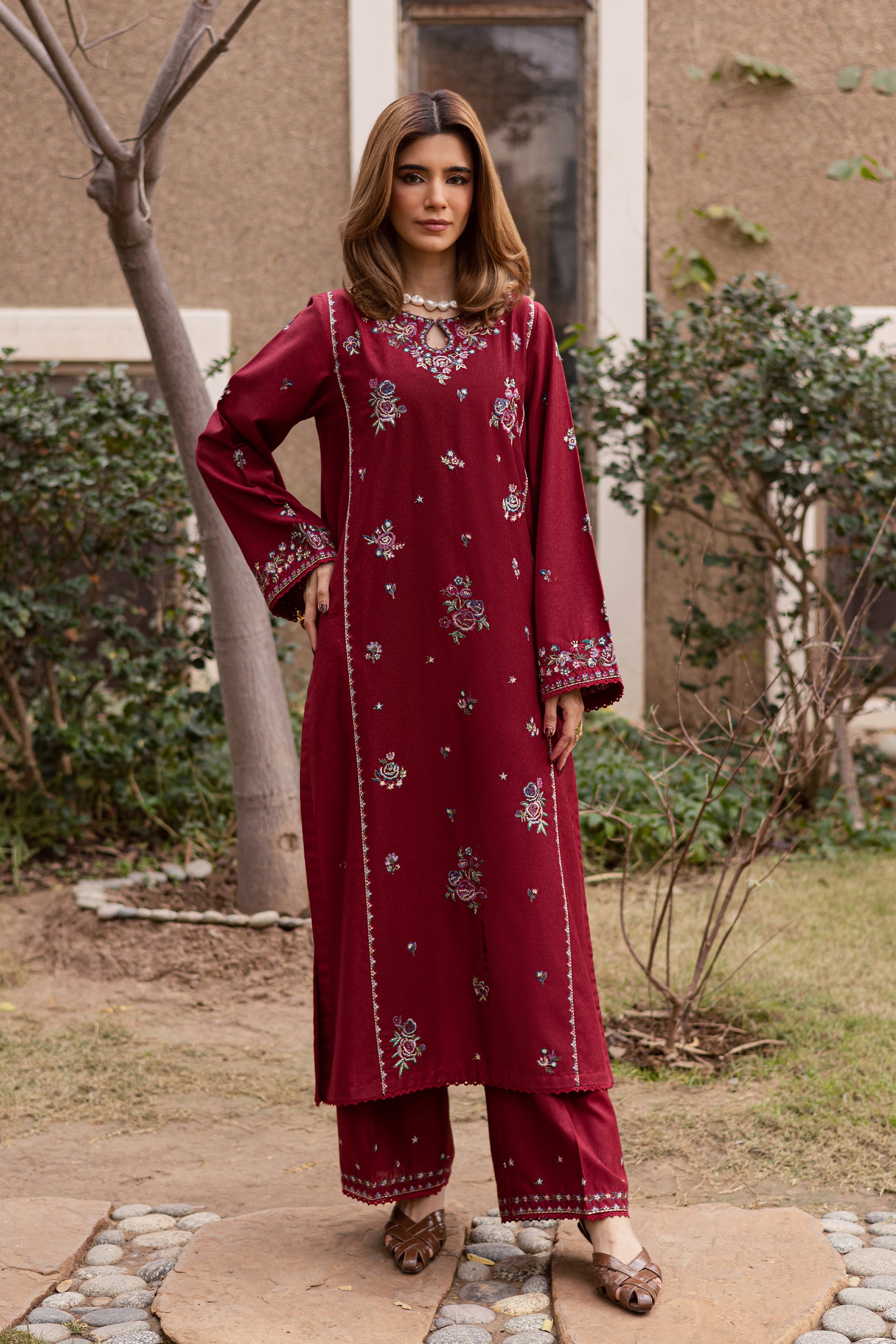 Thousand Island 2Pc - Embroidered Festive Pret BATIK WINTER PRET 2025 BATIK XS / Red / Textured Cotton-S / Red / Textured Cotton-M / Red / Textured Cotton-L / Red / Textured Cotton-XL / Red / Textured Cotton
