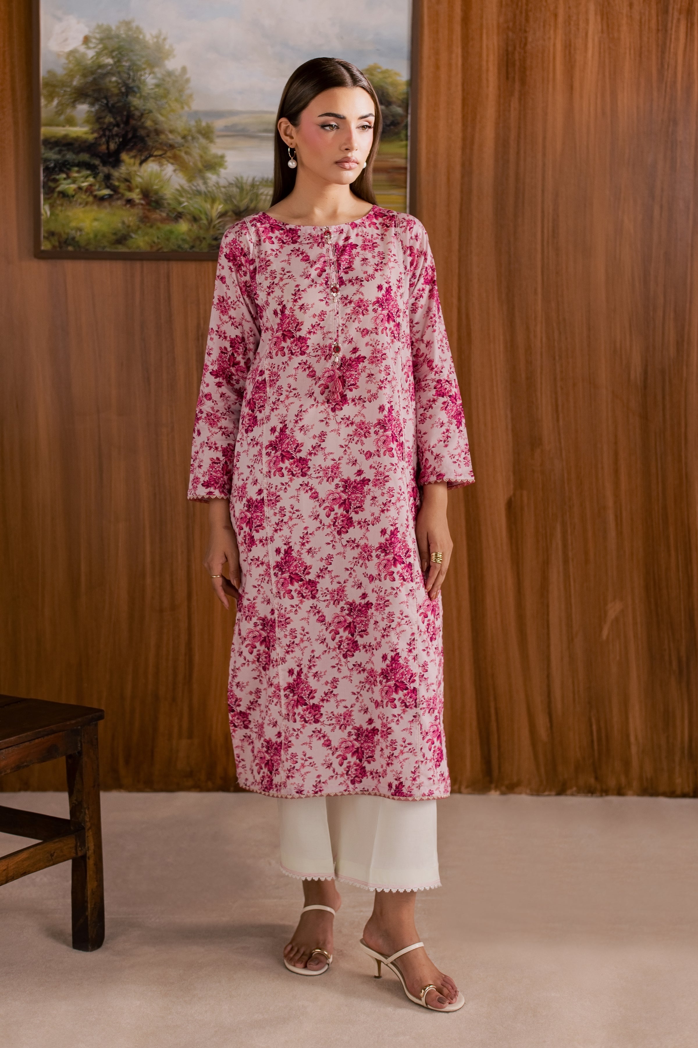 Tina 2Pc - Printed Lawn Dress BATIKSS26 BATIK XS / Pink / Lawn-S / Pink / Lawn-M / Pink / Lawn-L / Pink / Lawn-XL / Pink / Lawn