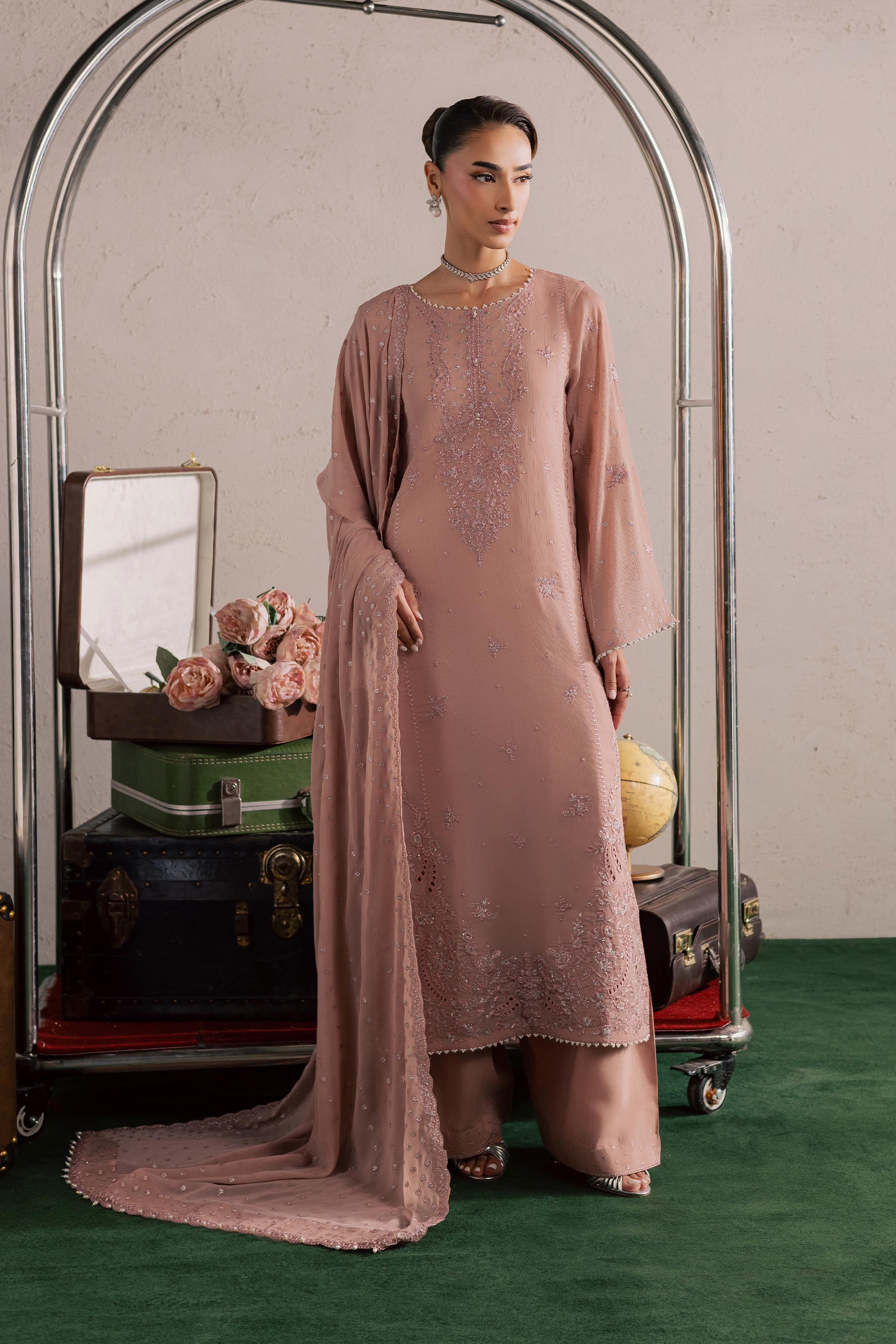 Tirna 3Pc - Festive Luxury Formal BATIKSS26 BATIK S / Pink / Crinkle-M / Pink / Crinkle-L / Pink / Crinkle