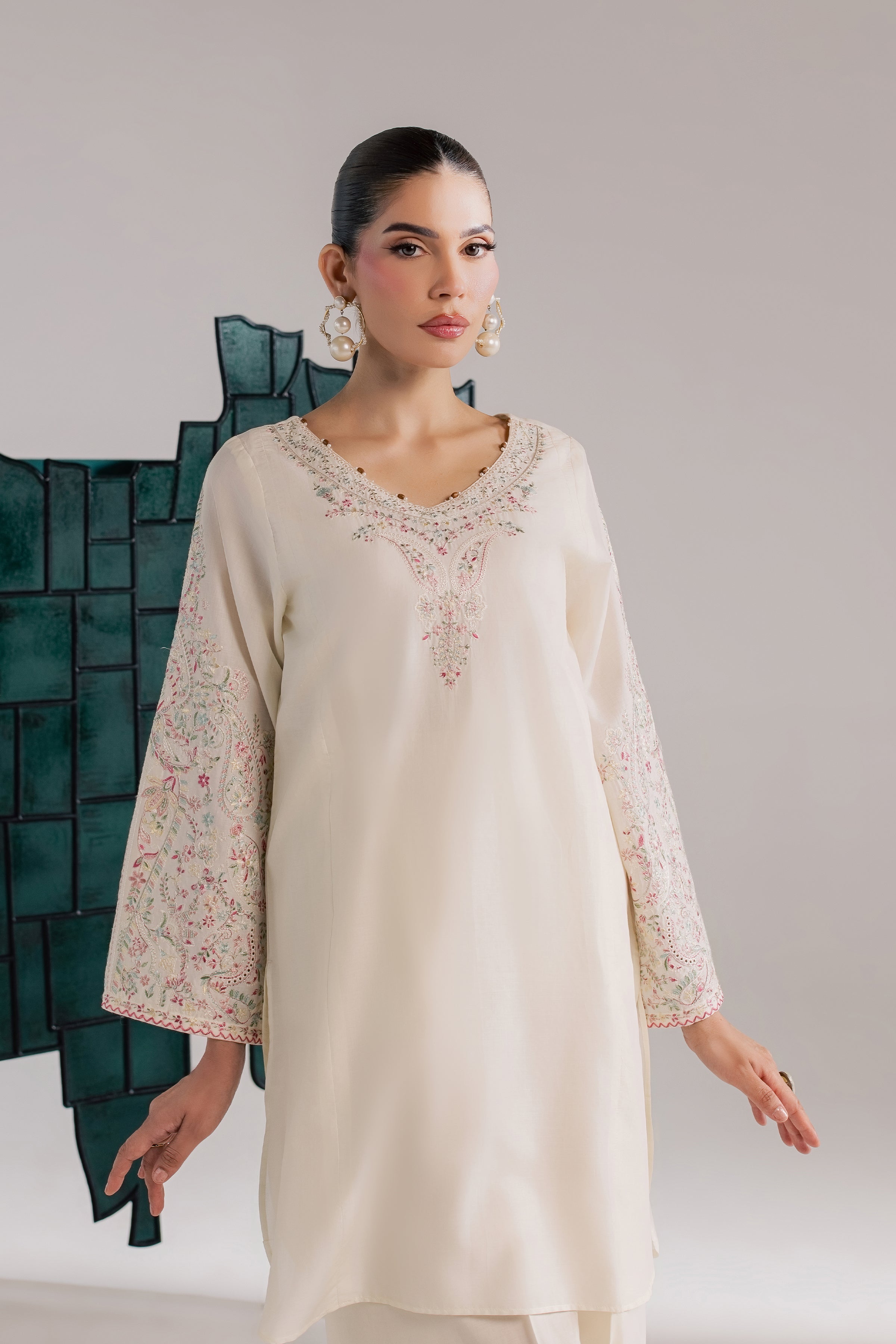 Tiva 2Pc - Luxury Embroidered Lawn BATIKSS26 BATIK XS / Eggnog / Pima Lawn-S / Eggnog / Pima Lawn-M / Eggnog / Pima Lawn-L / Eggnog / Pima Lawn-XL / Eggnog / Pima Lawn