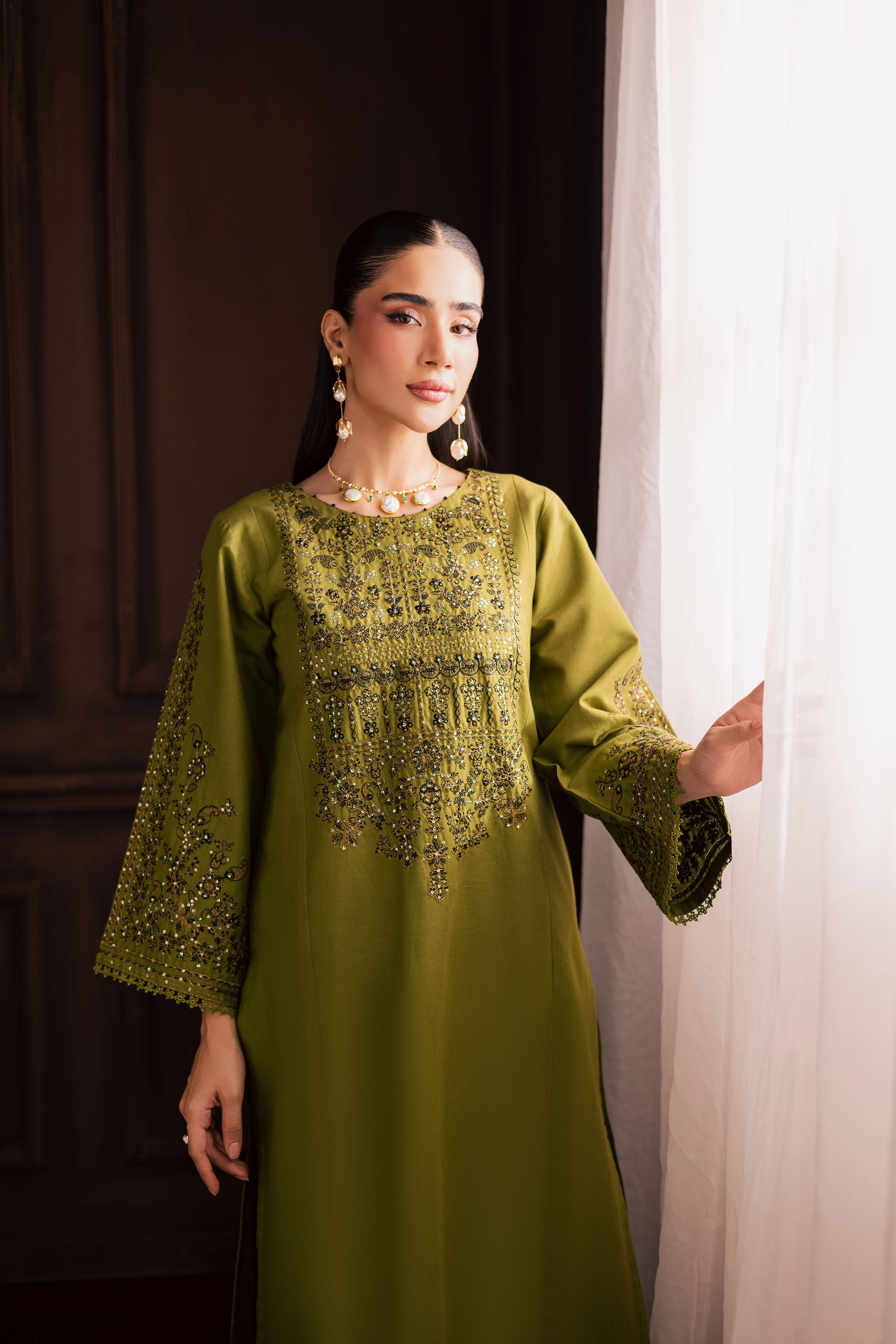 Topaz 2Pc - Embroidered Khaddar Dress BATIK WINTER PRET 2025 BATIK XS / Fern Green / Khaddar-S / Fern Green / Khaddar-M / Fern Green / Khaddar-L / Fern Green / Khaddar-XL / Fern Green / Khaddar