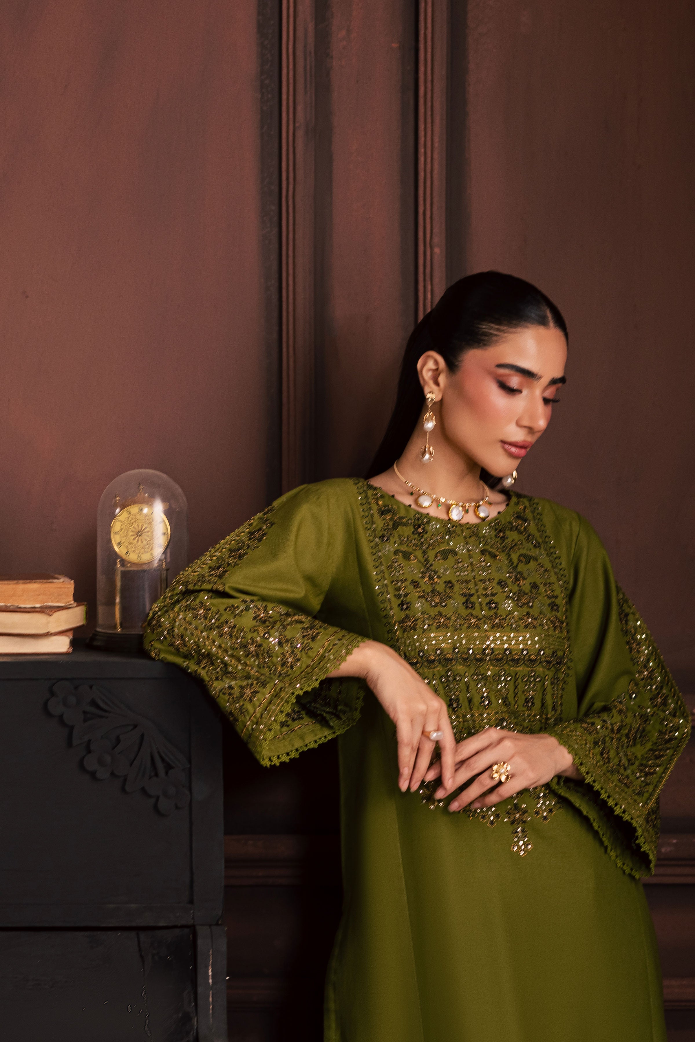 Topaz 2Pc - Embroidered Khaddar Dress BATIK WINTER PRET 2025 BATIK XS / Fern Green / Khaddar-S / Fern Green / Khaddar-M / Fern Green / Khaddar-L / Fern Green / Khaddar-XL / Fern Green / Khaddar