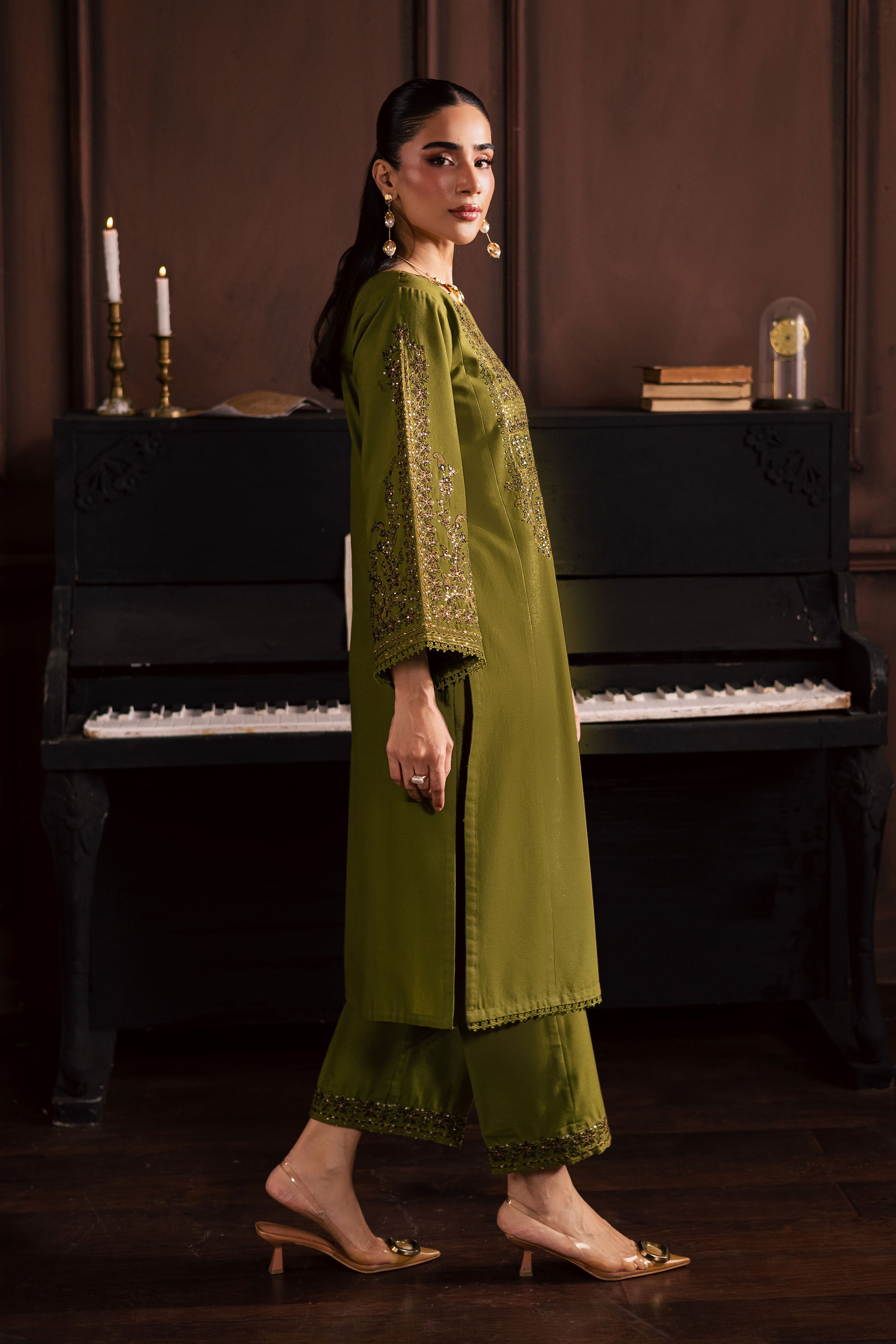 Topaz 2Pc - Embroidered Khaddar Dress BATIK WINTER PRET 2025 BATIK XS / Fern Green / Khaddar-S / Fern Green / Khaddar-M / Fern Green / Khaddar-L / Fern Green / Khaddar-XL / Fern Green / Khaddar