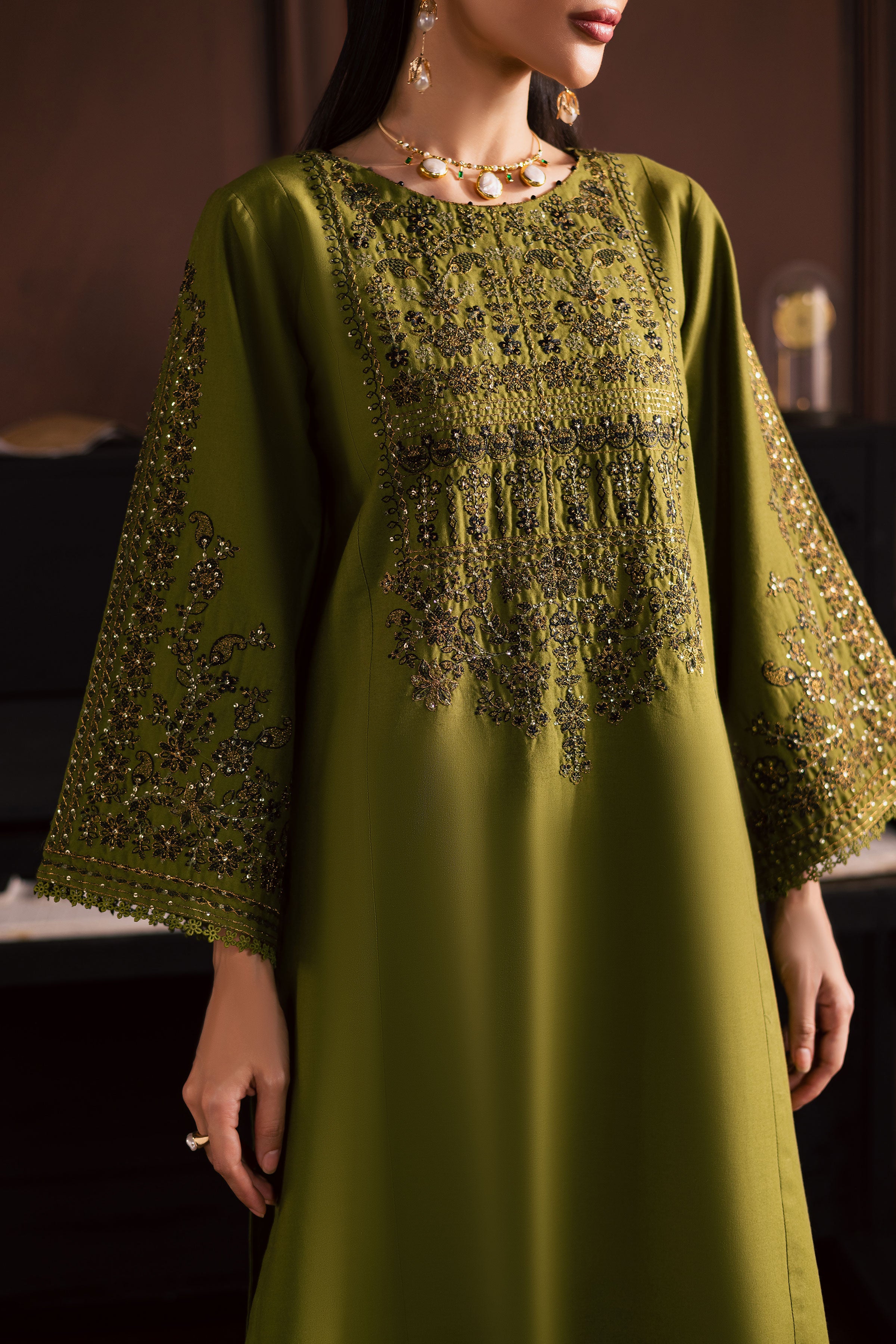 Topaz 2Pc - Embroidered Khaddar Dress BATIK WINTER PRET 2025 BATIK XS / Fern Green / Khaddar-S / Fern Green / Khaddar-M / Fern Green / Khaddar-L / Fern Green / Khaddar-XL / Fern Green / Khaddar