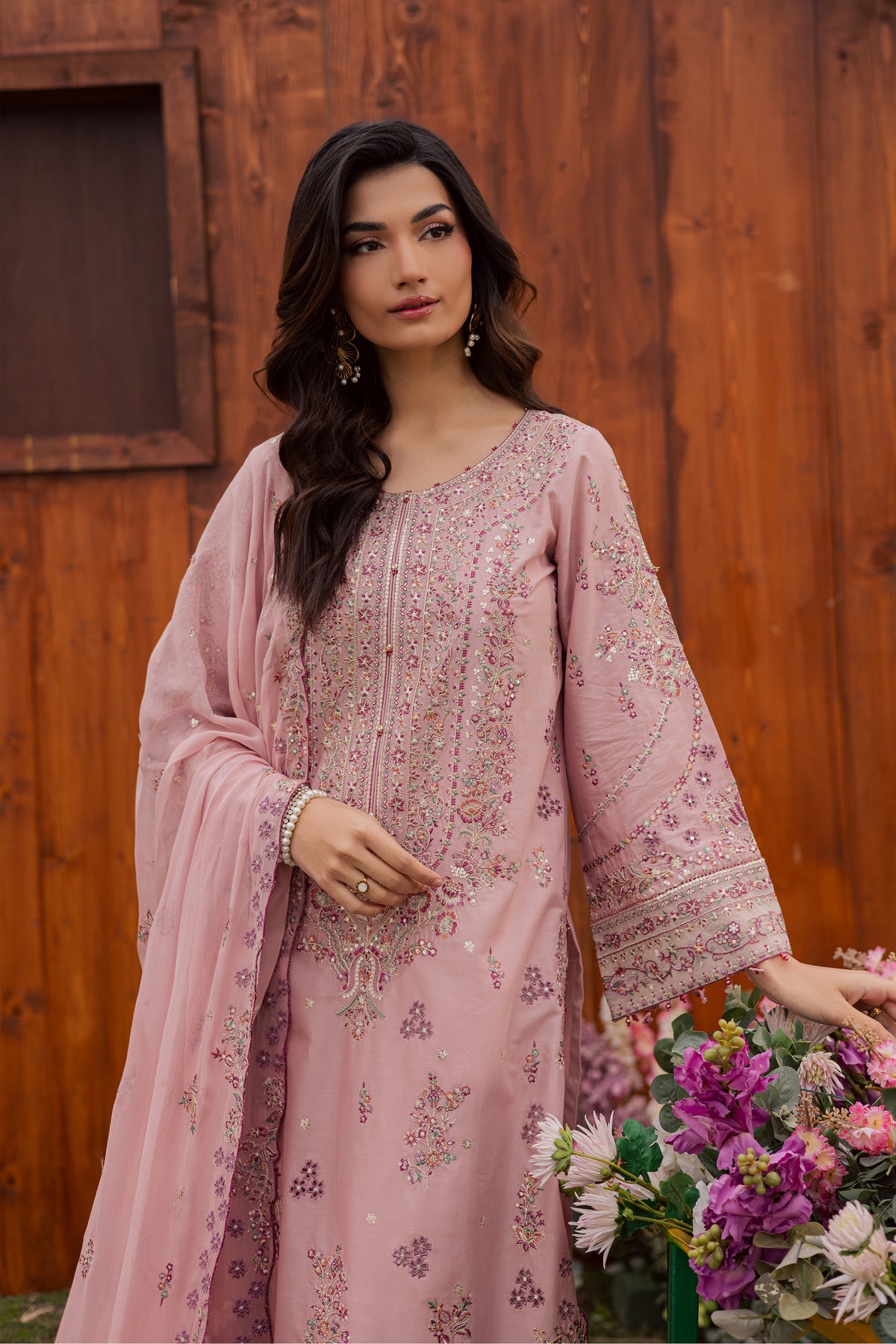 Toska 3Pc - Festive Embroidered Lawn BATIKEID2026 BATIK XS / Taffy Pink / Pima Lawn-S / Taffy Pink / Pima Lawn-M / Taffy Pink / Pima Lawn-L / Taffy Pink / Pima Lawn-XL / Taffy Pink / Pima Lawn
