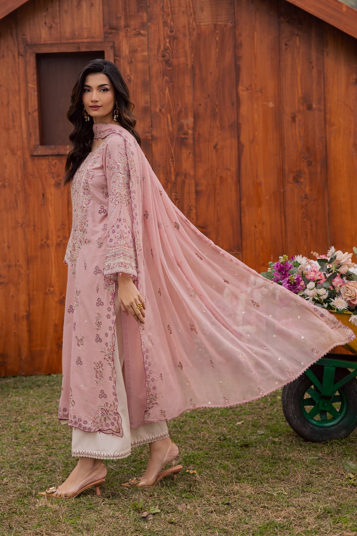 Toska 3Pc - Festive Embroidered Lawn BATIKEID2026 BATIK XS / Taffy Pink / Pima Lawn-S / Taffy Pink / Pima Lawn-M / Taffy Pink / Pima Lawn-L / Taffy Pink / Pima Lawn-XL / Taffy Pink / Pima Lawn