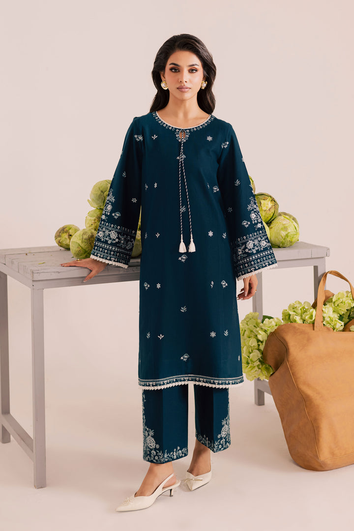 Twilight Sea 2Pc - Embroidered Khaddar Dress BATIK WINTER PRET 2025  BATIK   XS / Ocean Blue / Khaddar-S / Ocean Blue / Khaddar-M / Ocean Blue / Khaddar-L / Ocean Blue / Khaddar-XL / Ocean Blue / Khaddar