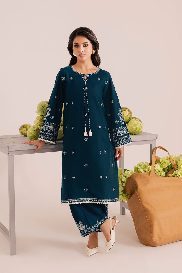 Twilight Sea 2Pc - Embroidered Khaddar Dress BATIK WINTER PRET 2025  BATIK   XS / Ocean Blue / Khaddar-S / Ocean Blue / Khaddar-M / Ocean Blue / Khaddar-L / Ocean Blue / Khaddar-XL / Ocean Blue / Khaddar