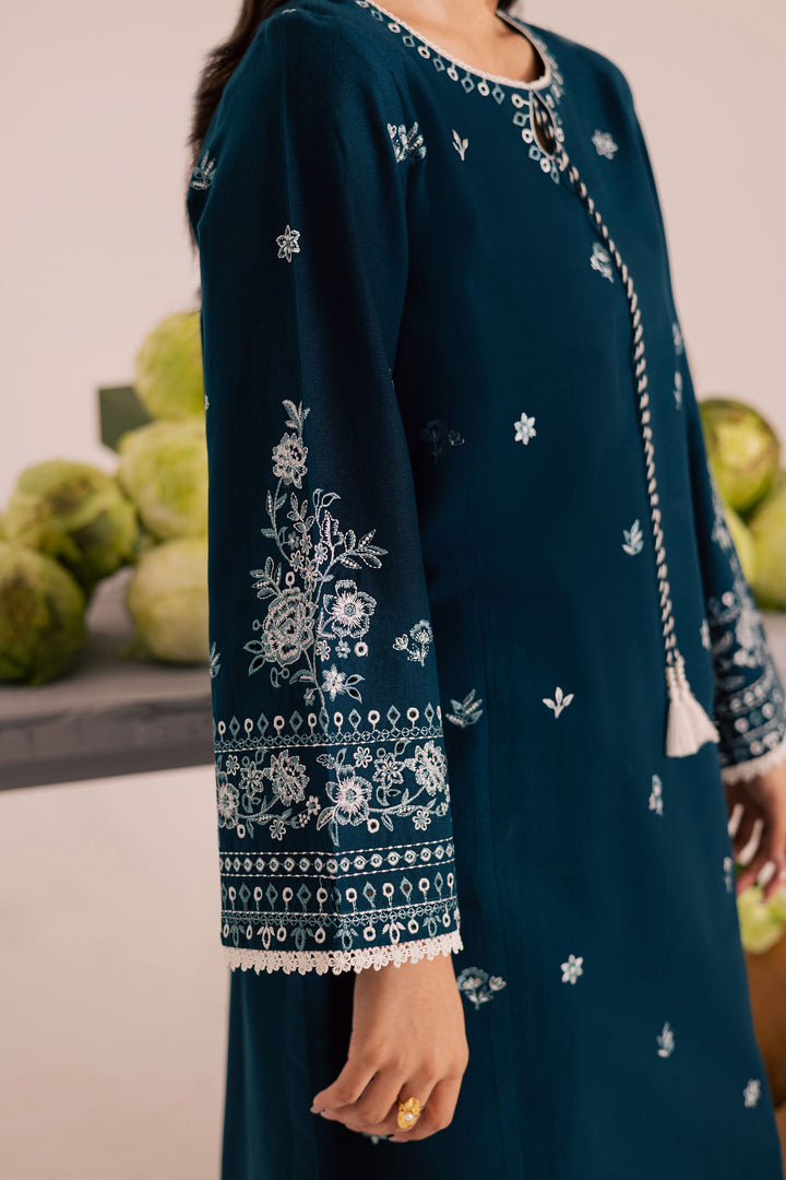 Twilight Sea 2Pc - Embroidered Khaddar Dress BATIK WINTER PRET 2025  BATIK   XS / Ocean Blue / Khaddar-S / Ocean Blue / Khaddar-M / Ocean Blue / Khaddar-L / Ocean Blue / Khaddar-XL / Ocean Blue / Khaddar