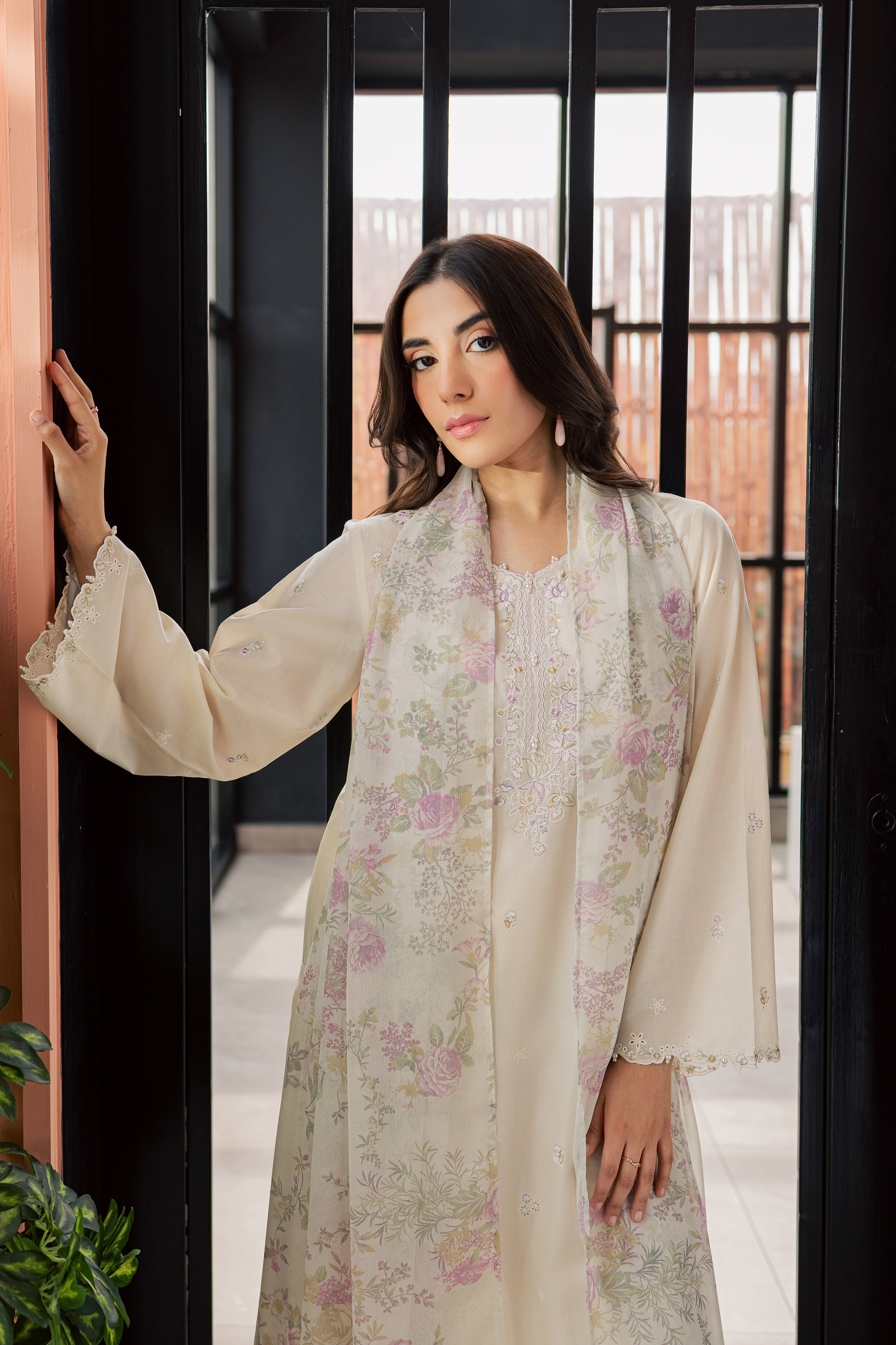 Vanila Frost 3Pc - Embroidered Lawn Dress EverydayEdit26 BATIK XS / Off White / Pima Lawn