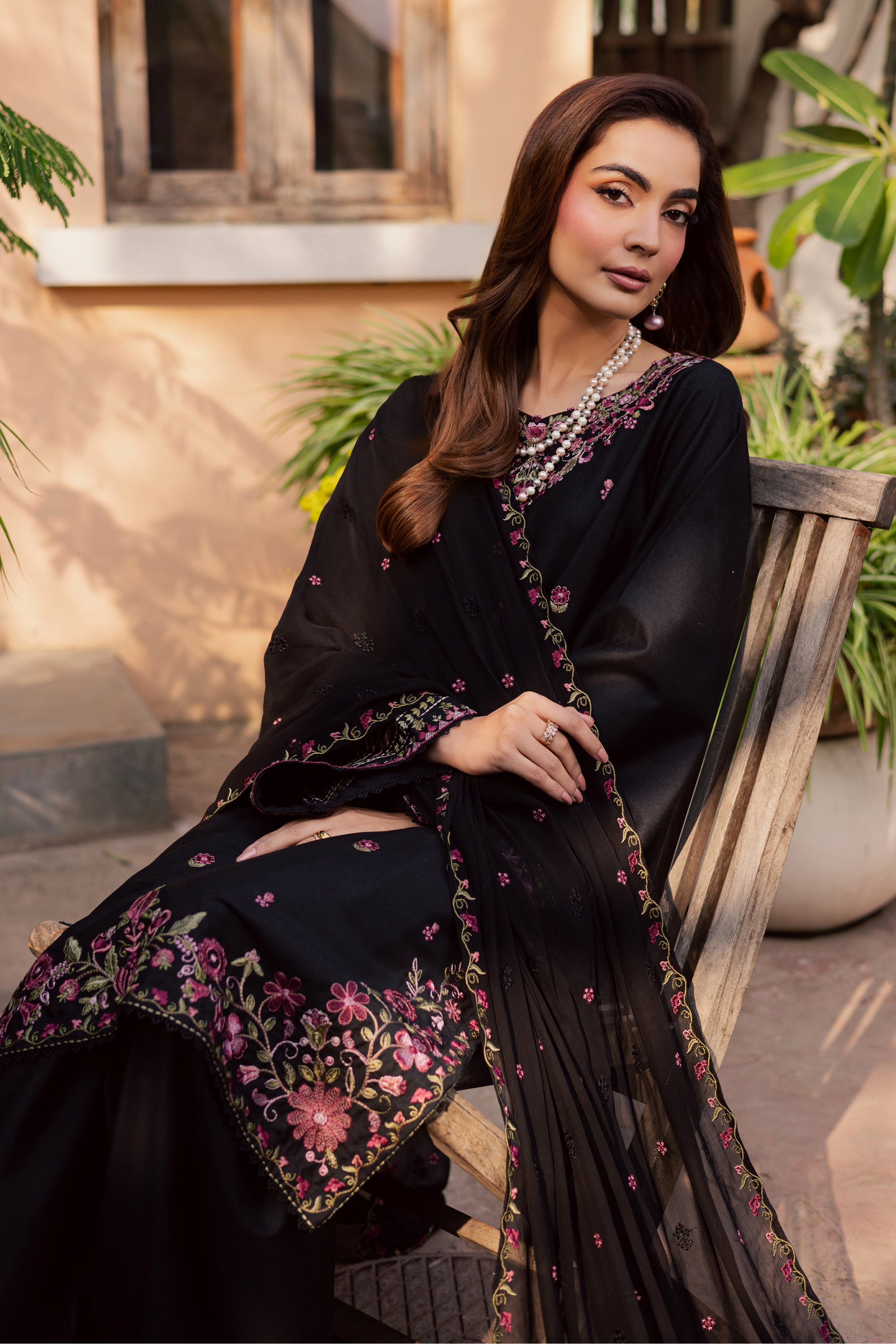 Vareha 3Pc - Embroidered Festive Pret BATIK WINTER PRET 2025 BATIK XS / Black / Cotton-S / Black / Cotton-M / Black / Cotton-L / Black / Cotton-XL / Black / Cotton