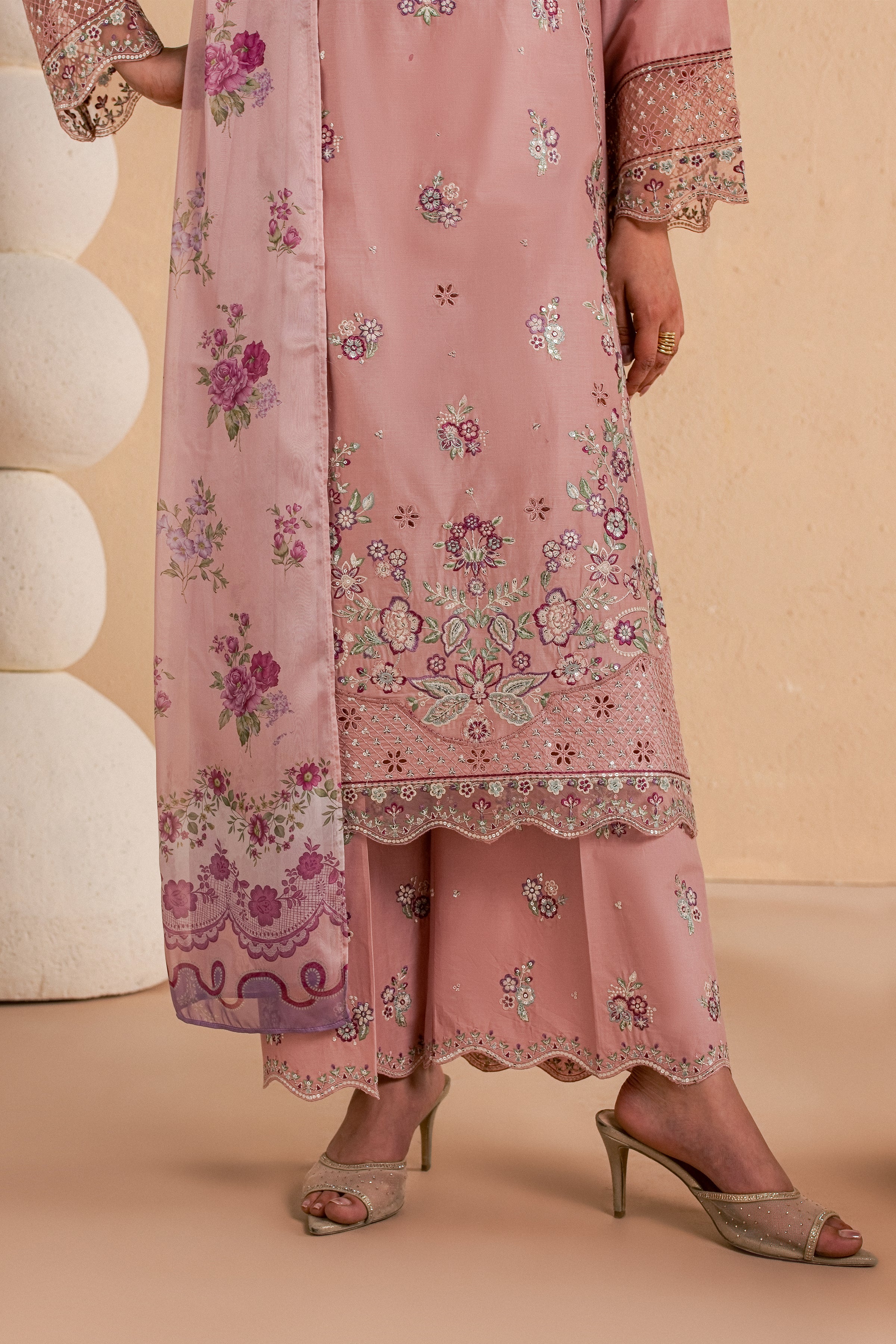 Velora 3Pc - Luxury Embroidered Lawn BATIKSS26 BATIK XS / Taffy Pink / Pima Lawn-S / Taffy Pink / Pima Lawn-M / Taffy Pink / Pima Lawn-L / Taffy Pink / Pima Lawn-XL / Taffy Pink / Pima Lawn