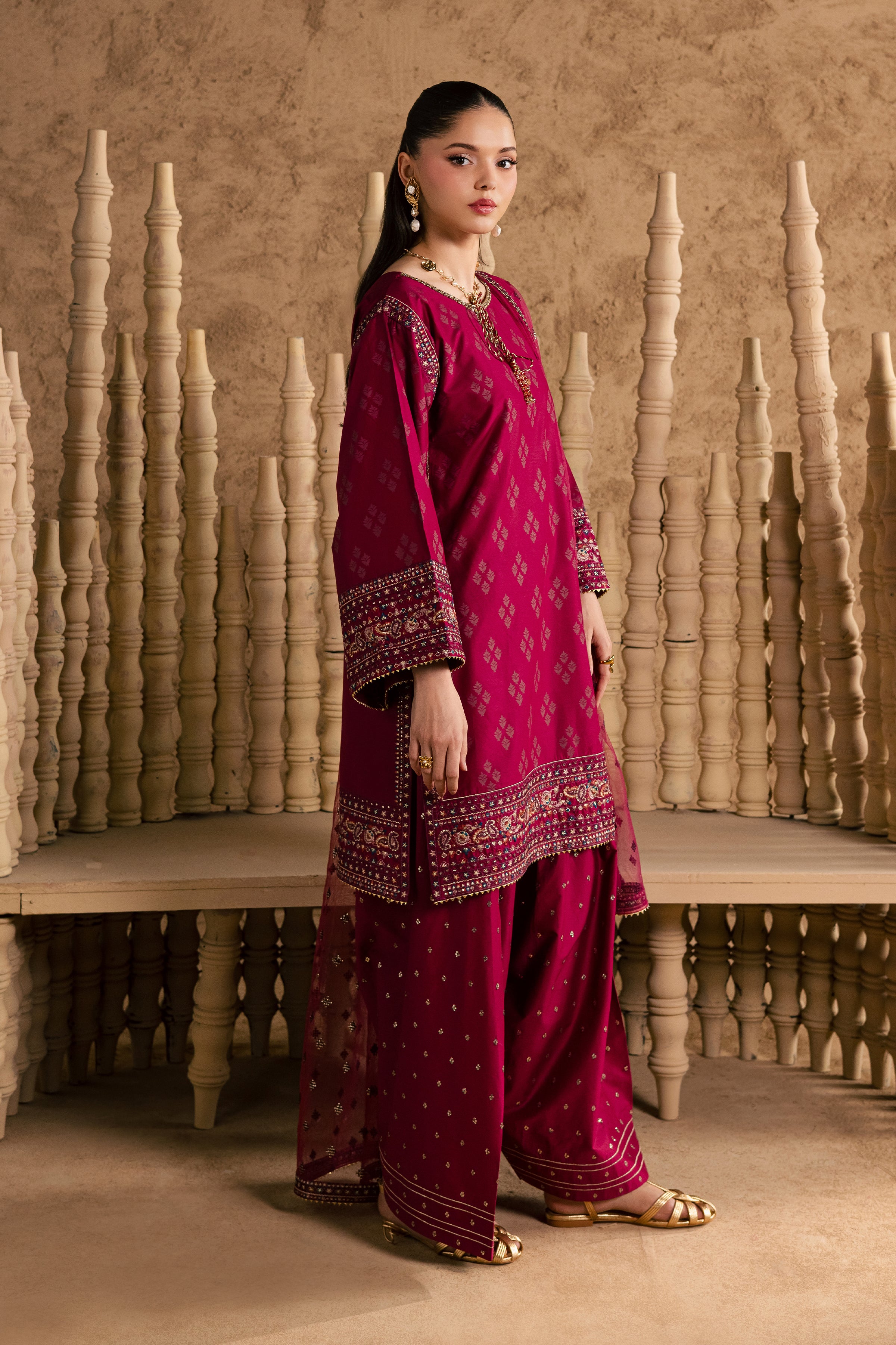 Vienna 3Pc - Festive Eid Pret BATIKEID2026 BATIK XS / Raspberry / Giza-S / Raspberry / Giza-M / Raspberry / Giza-L / Raspberry / Giza-XL / Raspberry / Giza
