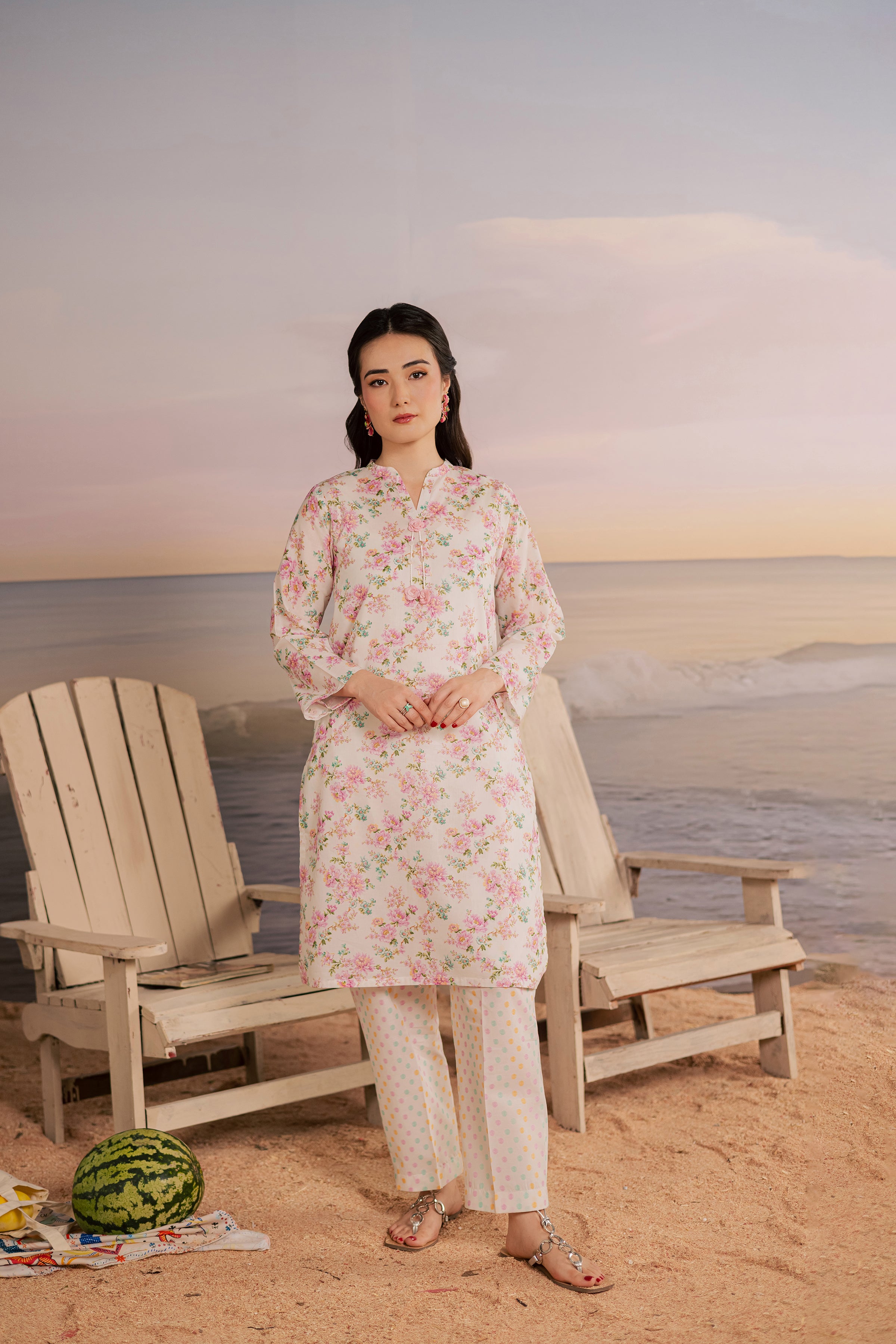 White Hawk 2Pc - Printed Lawn Dress BATIKSS26 BATIK XS / Off White / Lawn-S / Off White / Lawn-M / Off White / Lawn-L / Off White / Lawn-XL / Off White / Lawn