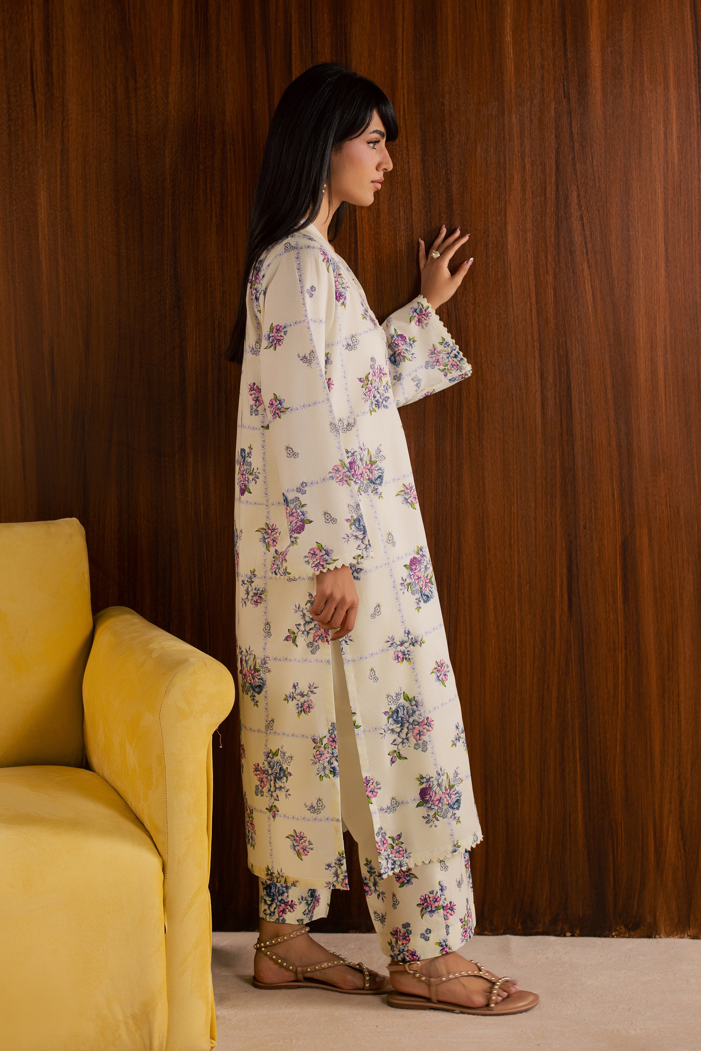 White Sally 2Pc - Printed Lawn Dress BATIKSS26 BATIK XS / Off White / Lawn-S / Off White / Lawn-M / Off White / Lawn-L / Off White / Lawn-XL / Off White / Lawn