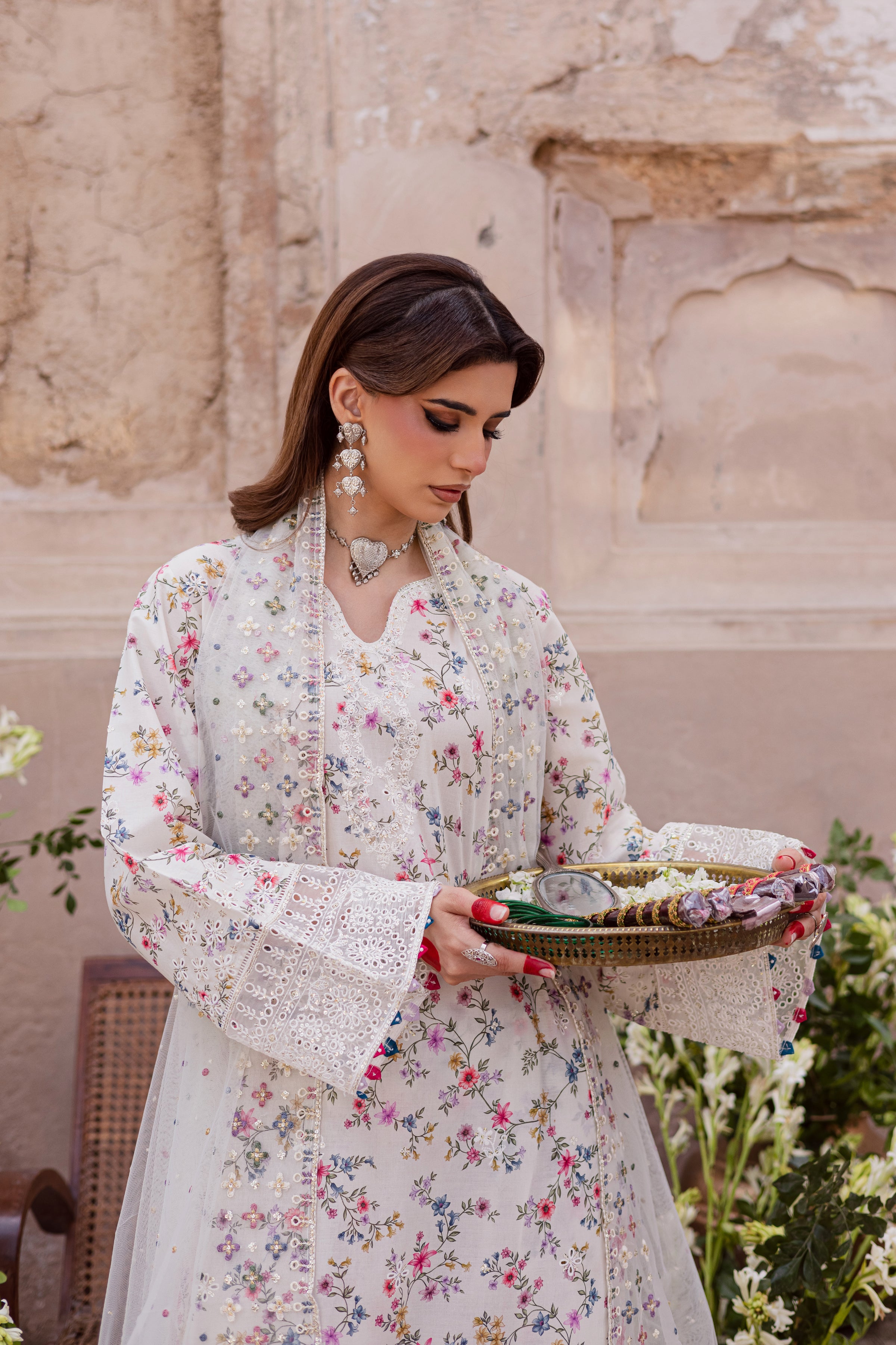 Wisteria 3Pc - Festive Eid Prints BATIKEID2026 BATIK XS / Off White / Lawn-S / Off White / Lawn-M / Off White / Lawn-L / Off White / Lawn-XL / Off White / Lawn