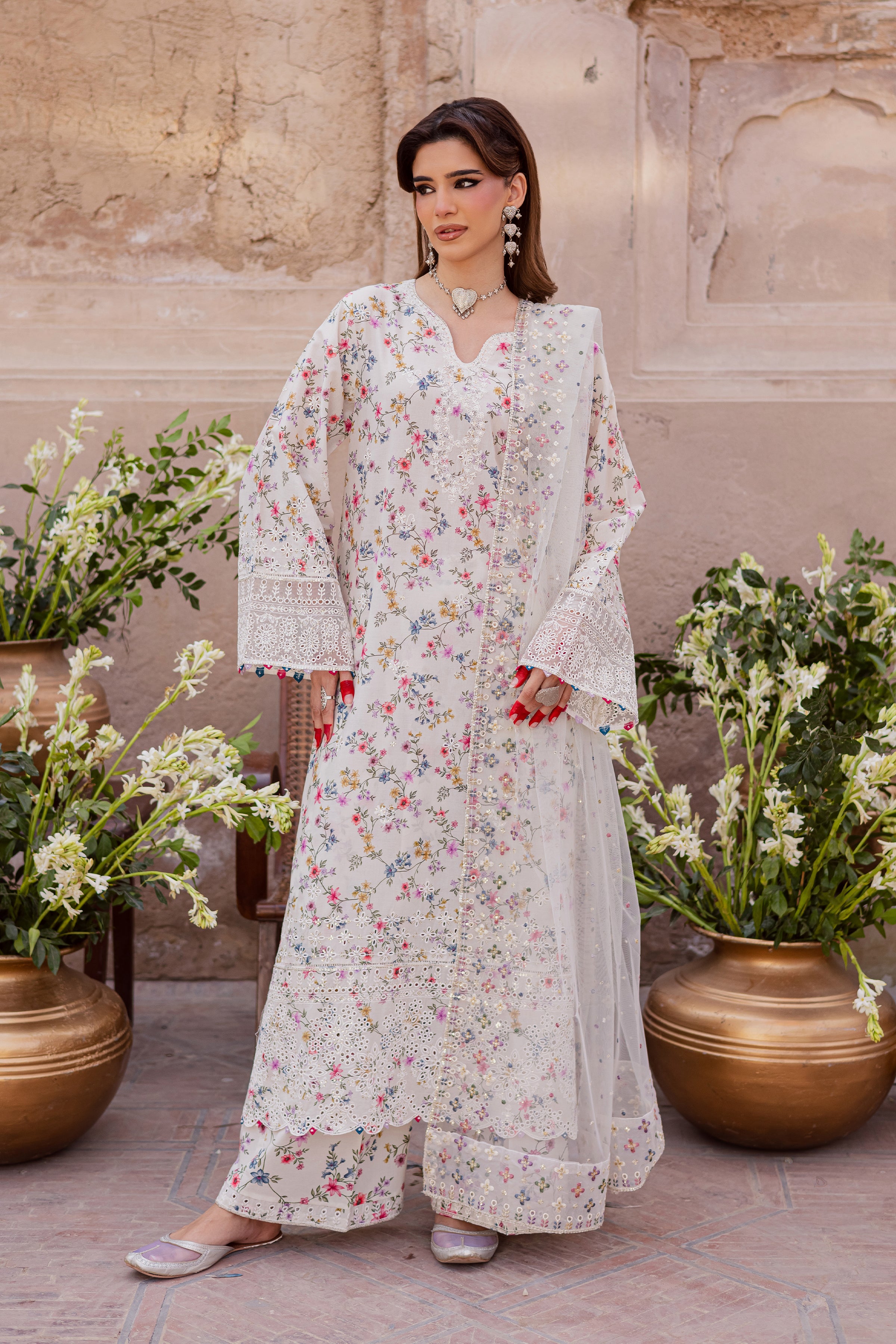 Wisteria 3Pc - Festive Eid Prints BATIKEID2026 BATIK XS / Off White / Lawn-S / Off White / Lawn-M / Off White / Lawn-L / Off White / Lawn-XL / Off White / Lawn