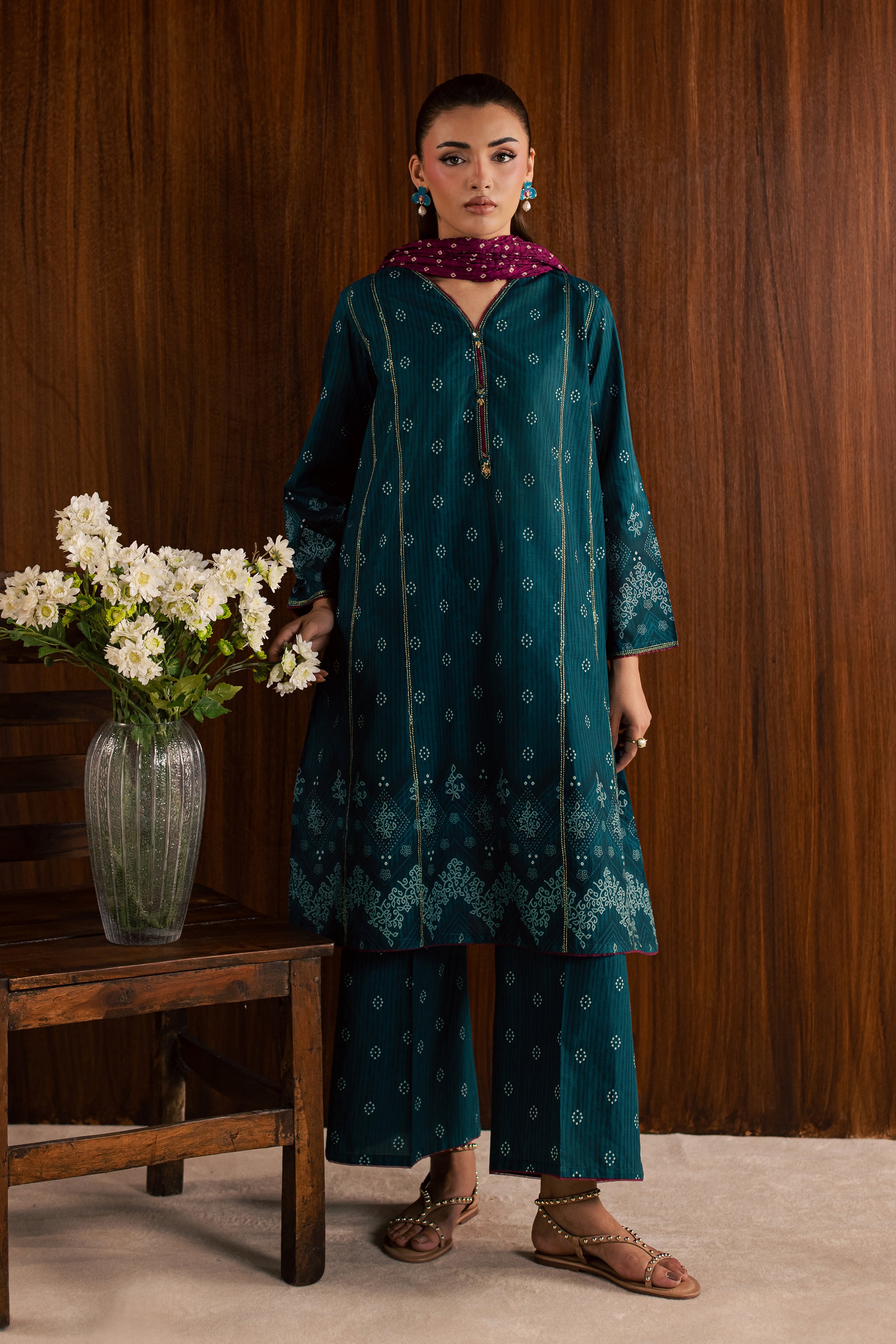 Wybe 3Pc - Printed Lawn Dress BATIKSS26 BATIK XS / Teal / Lawn-S / Teal / Lawn-M / Teal / Lawn-L / Teal / Lawn-XL / Teal / Lawn