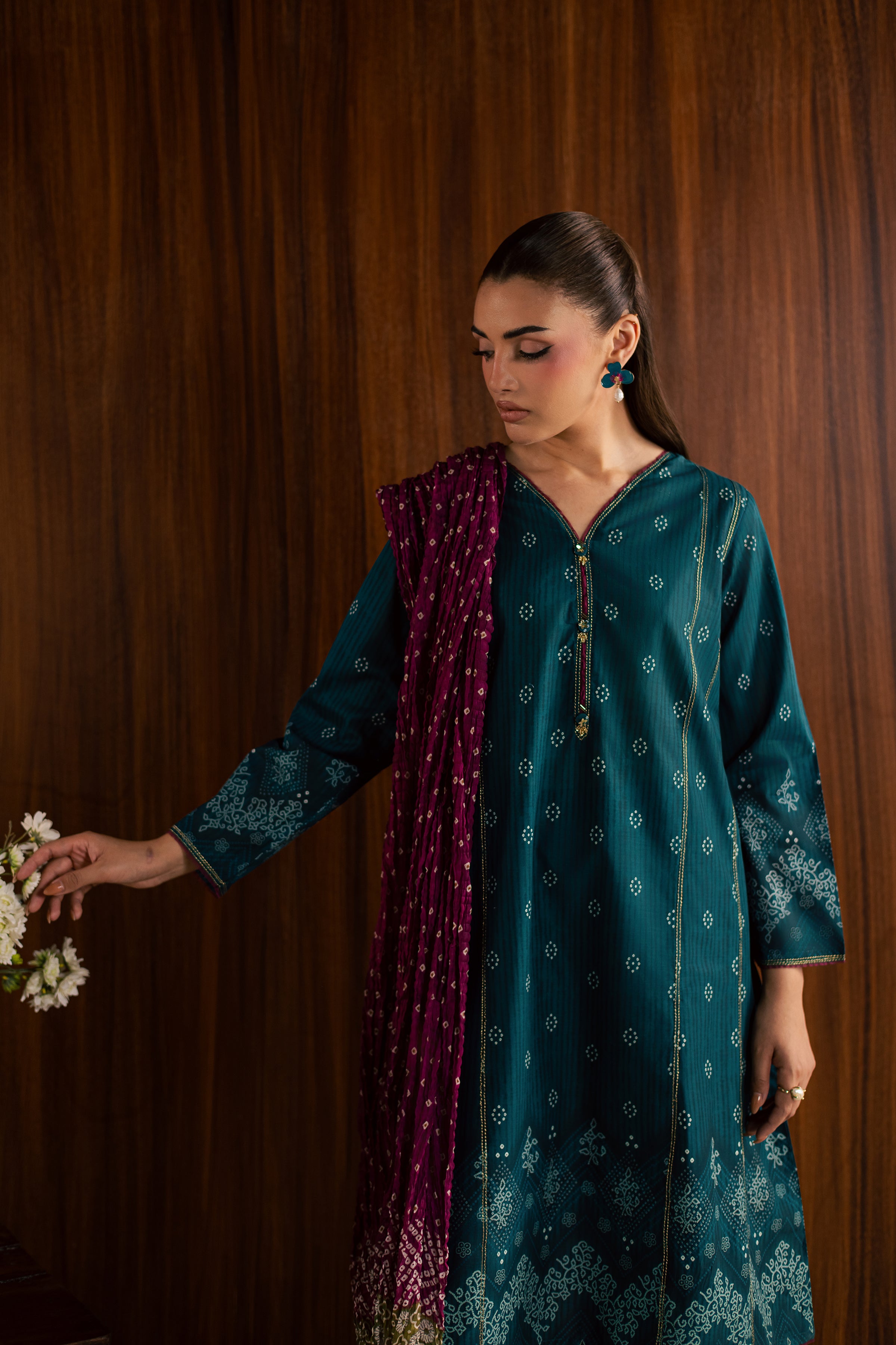 Wybe 3Pc - Printed Lawn Dress BATIKSS26 BATIK XS / Teal / Lawn-S / Teal / Lawn-M / Teal / Lawn-L / Teal / Lawn-XL / Teal / Lawn