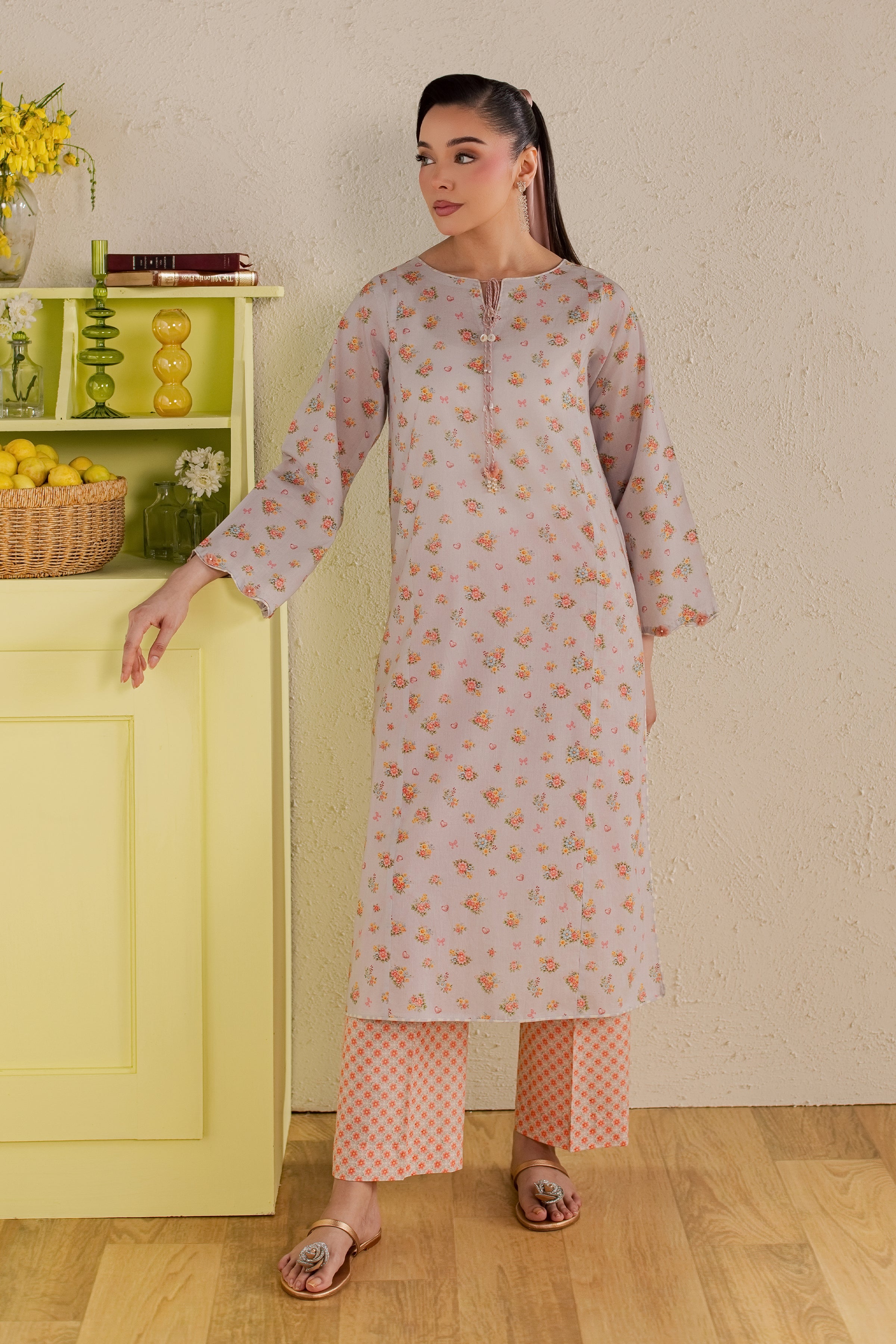 Yanny 2Pc - Printed Lawn Dress BATIKSS26 BATIK XS / Lilac / Lawn-S / Lilac / Lawn-M / Lilac / Lawn-L / Lilac / Lawn-XL / Lilac / Lawn