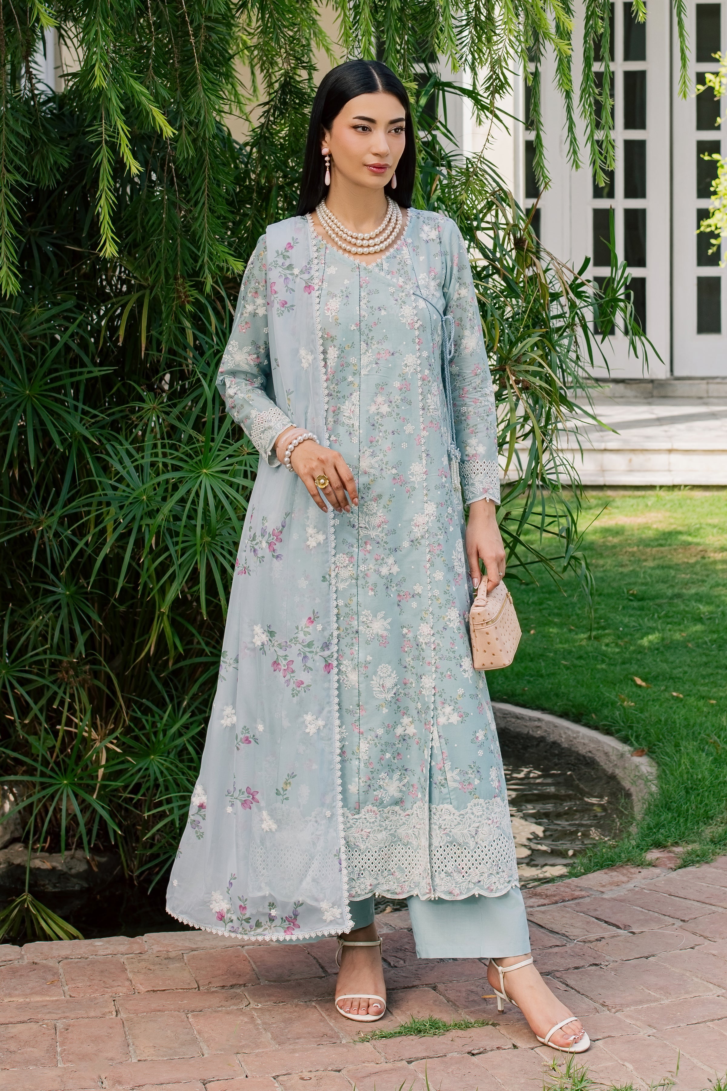 Yara 3Pc - Luxury Embroidered Lawn BATIKSS26 BATIK XS / Sky Blue / Lawn-S / Sky Blue / Lawn-M / Sky Blue / Lawn-L / Sky Blue / Lawn-XL / Sky Blue / Lawn