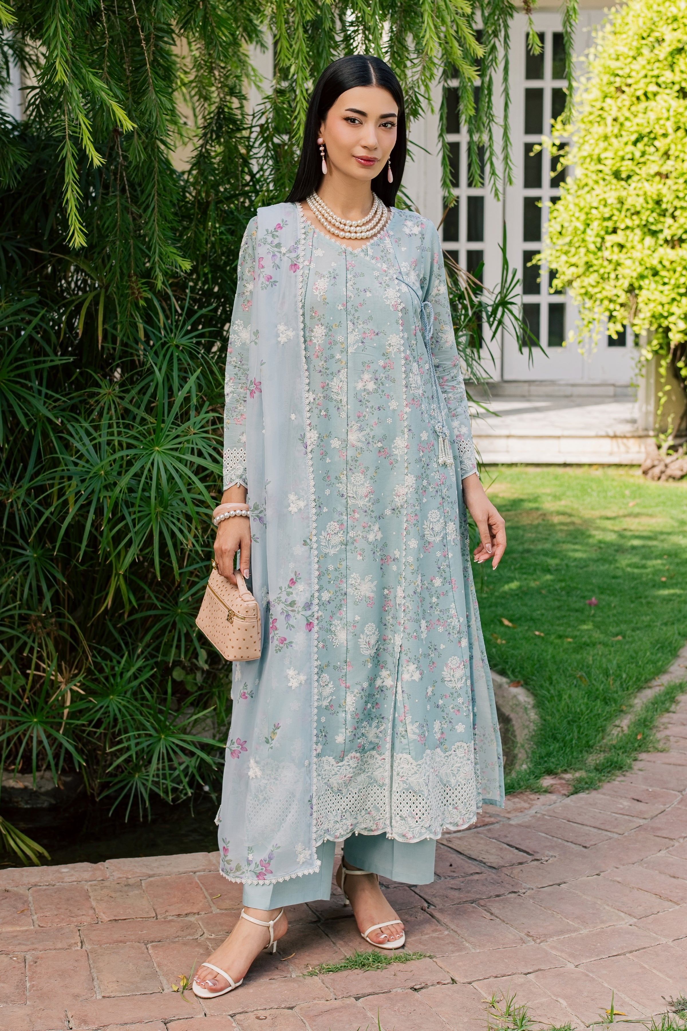 Yara 3Pc - Luxury Embroidered Lawn BATIKSS26 BATIK XS / Sky Blue / Lawn-S / Sky Blue / Lawn-M / Sky Blue / Lawn-L / Sky Blue / Lawn-XL / Sky Blue / Lawn