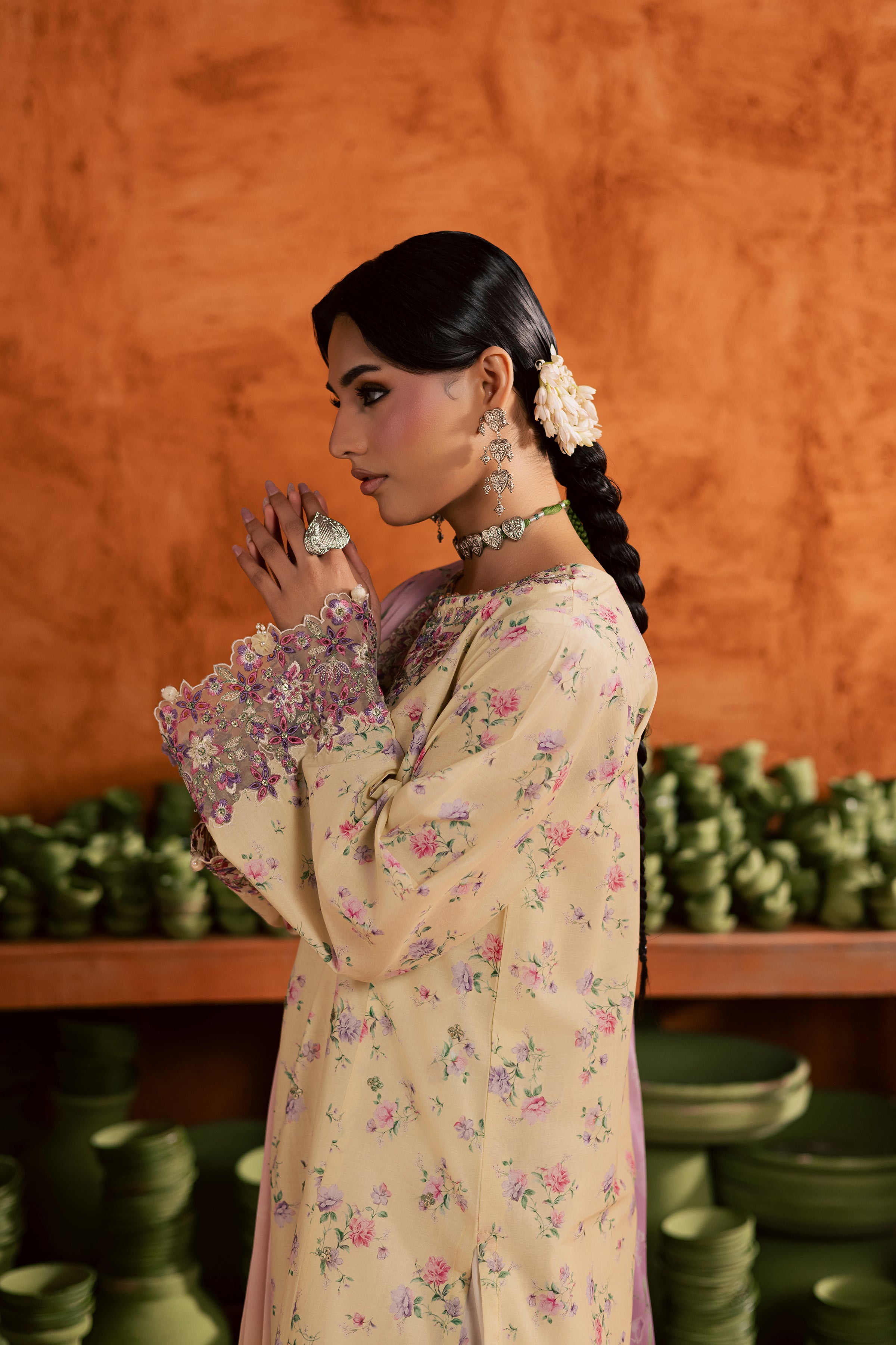 Yellow Lamia 3Pc - Printed Lawn Dress BATIKEID2026 BATIK XS / Yellow / Lawn-S / Yellow / Lawn-M / Yellow / Lawn-L / Yellow / Lawn-XL / Yellow / Lawn