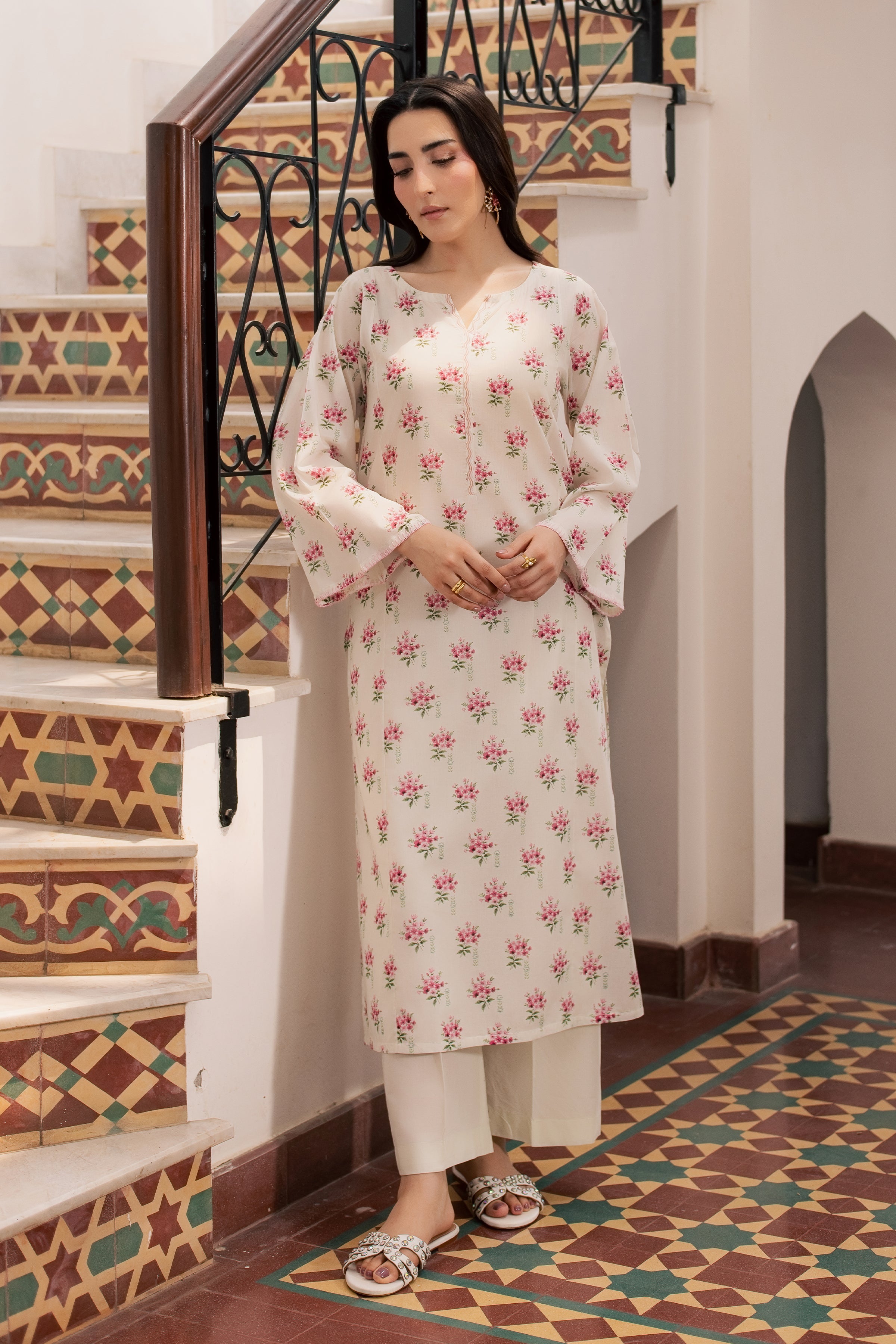 Yugioh 2Pc - Printed Lawn Dress BATIKSS26 BATIK XS / Off White / Lawn-S / Off White / Lawn-M / Off White / Lawn-L / Off White / Lawn-XL / Off White / Lawn