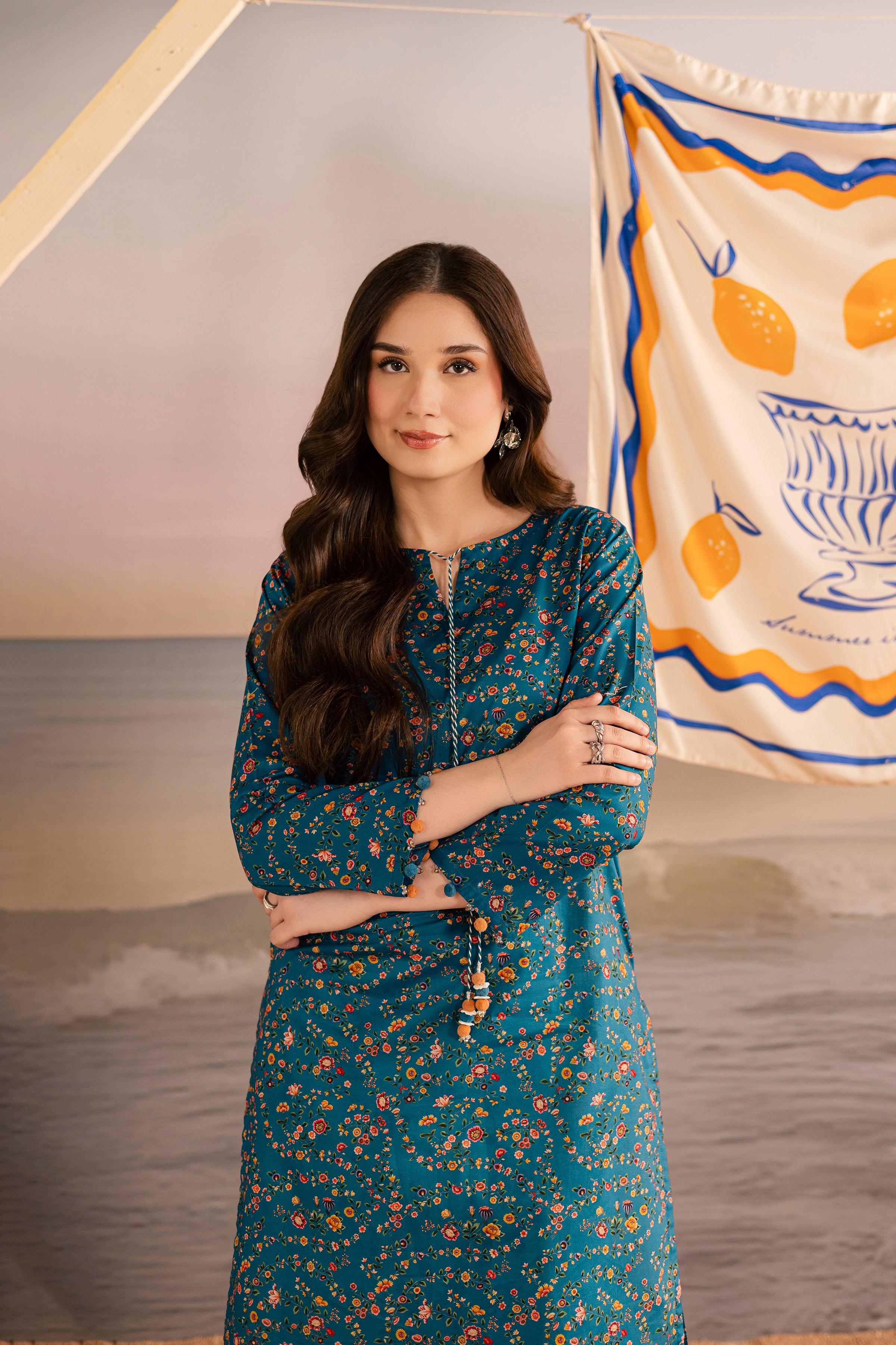 Yunna 2Pc - Printed Lawn Dress BATIKSS26 BATIK XS / Blue / Lawn-S / Blue / Lawn-M / Blue / Lawn-L / Blue / Lawn-XL / Blue / Lawn